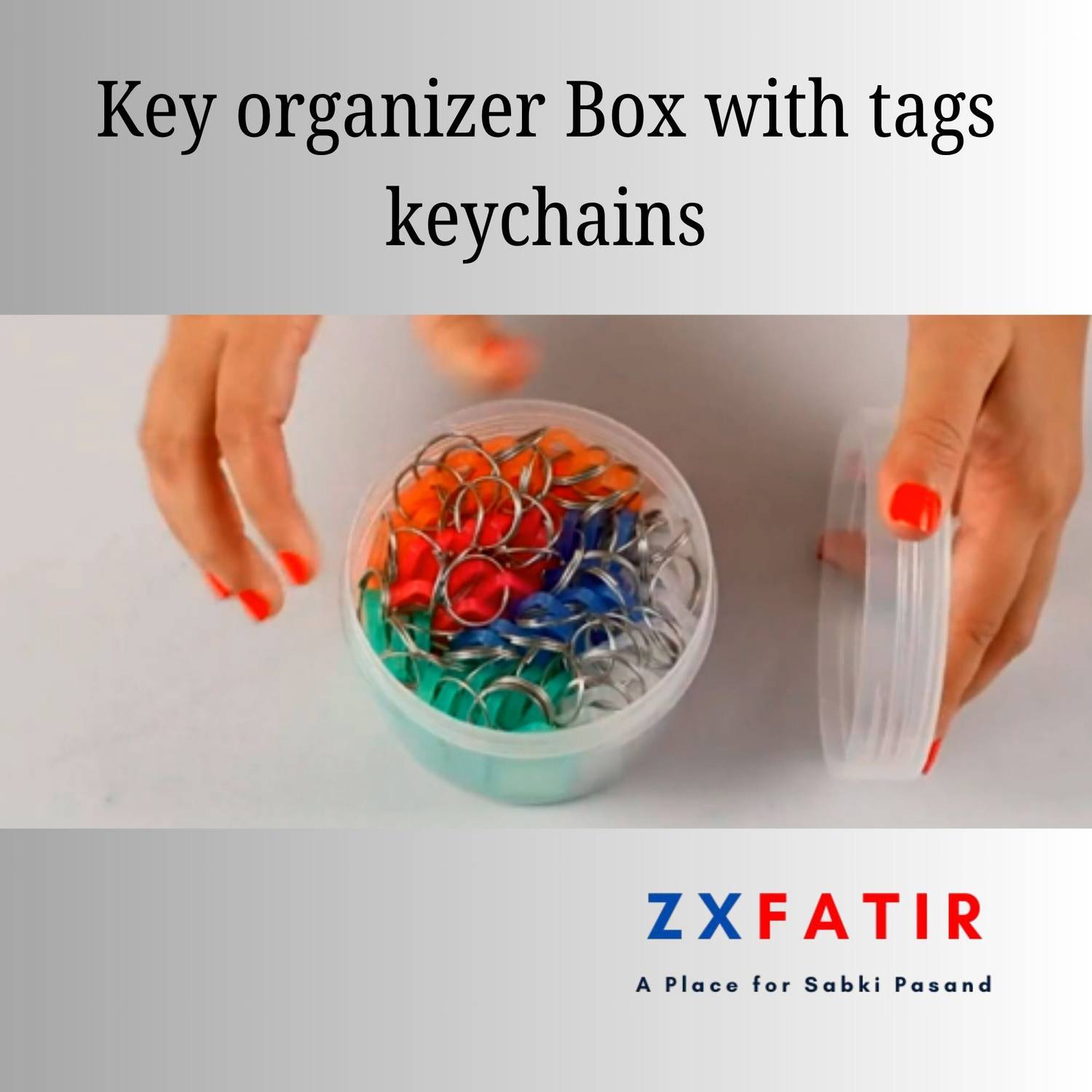 ZXFATIR Multicolor Keyring with Name Tag Labels (Made in India