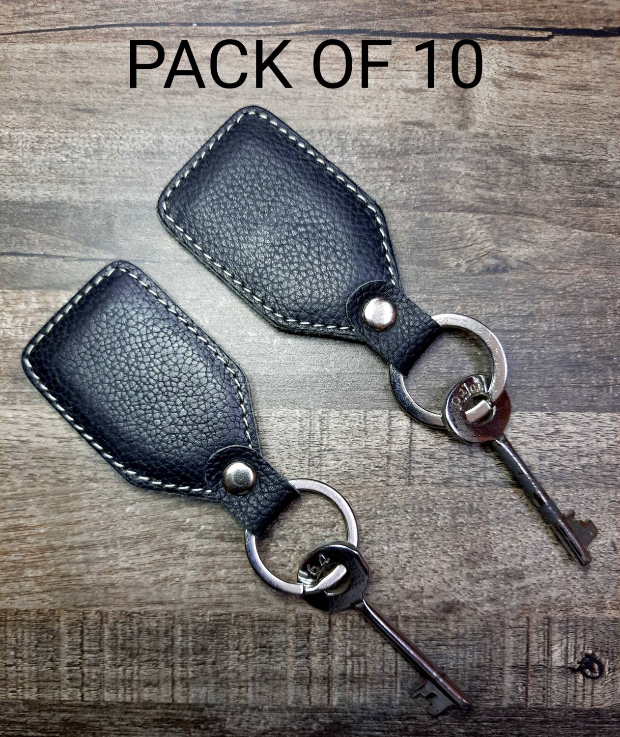 GIMNER 10 Pieces Genuine Leather Key ring / Leather Keychain / Key