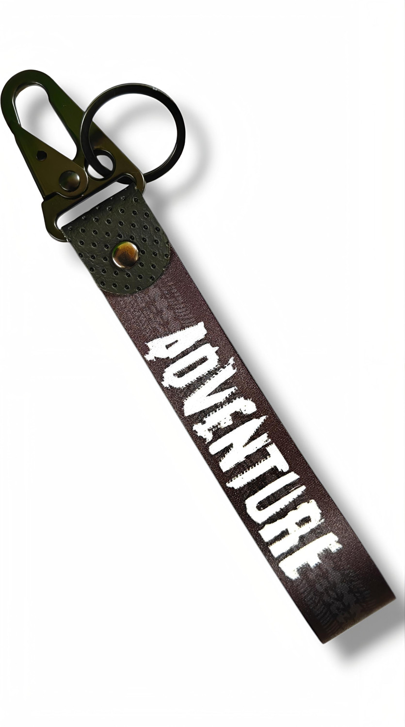 Image of High Octane Adventure Themed Metal Hook Key Chain