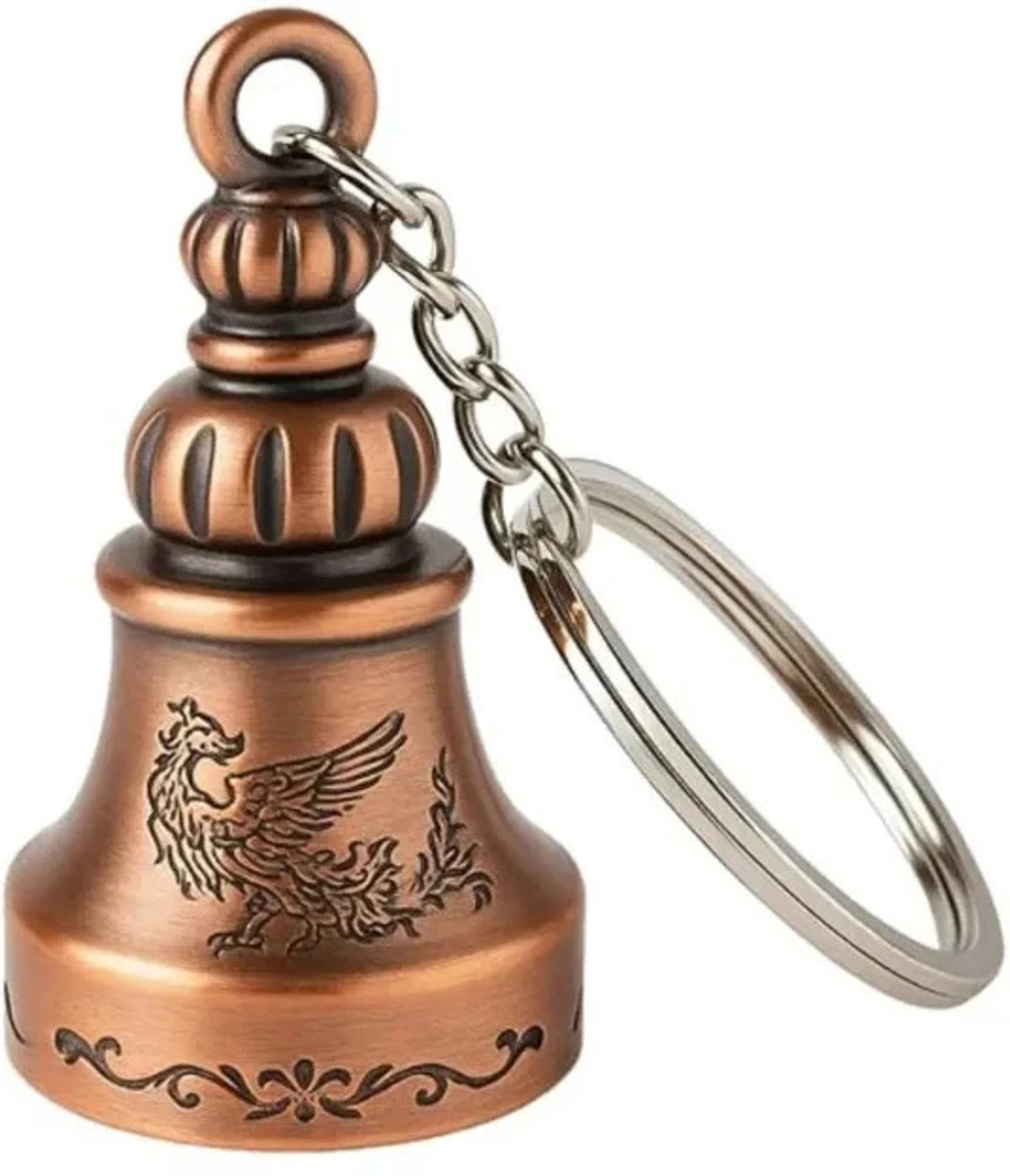 Image of Wonderwhimzy Tibetan Bell Keychain Temple Bell Keychain Metal Guardian bell Key Chain Key Chain