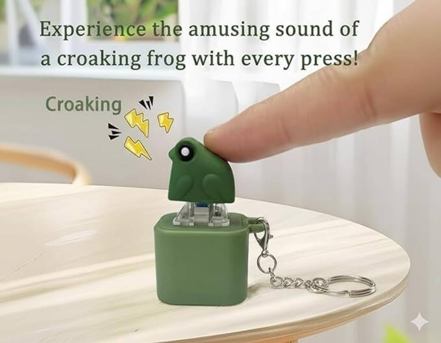 Lesige Frog Sound Keychain with LED Light Key Chain Pack of 1 Key