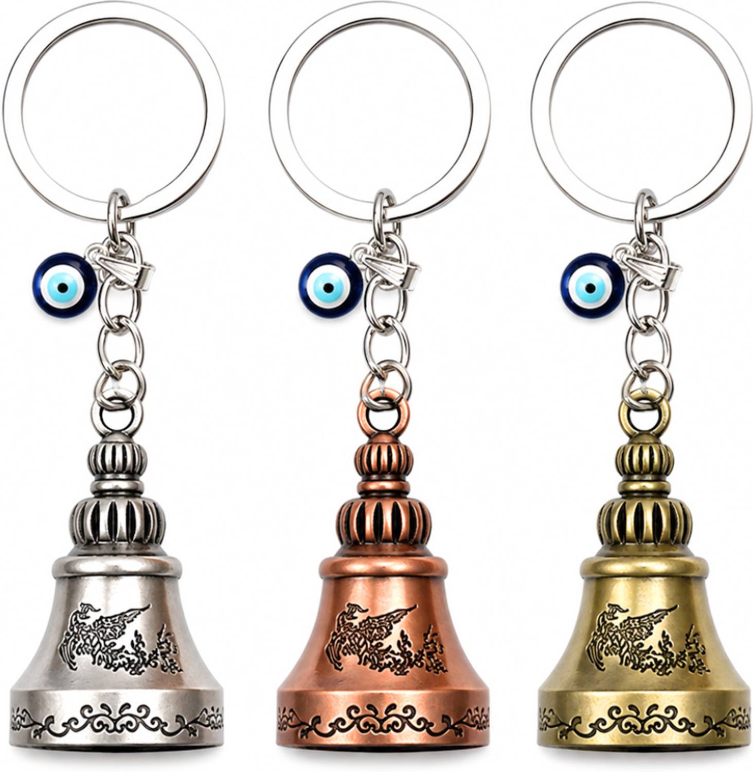 Wonderwhimzy 3-Pack Tibetan Bell Keychain Pack of 3 - Image 1