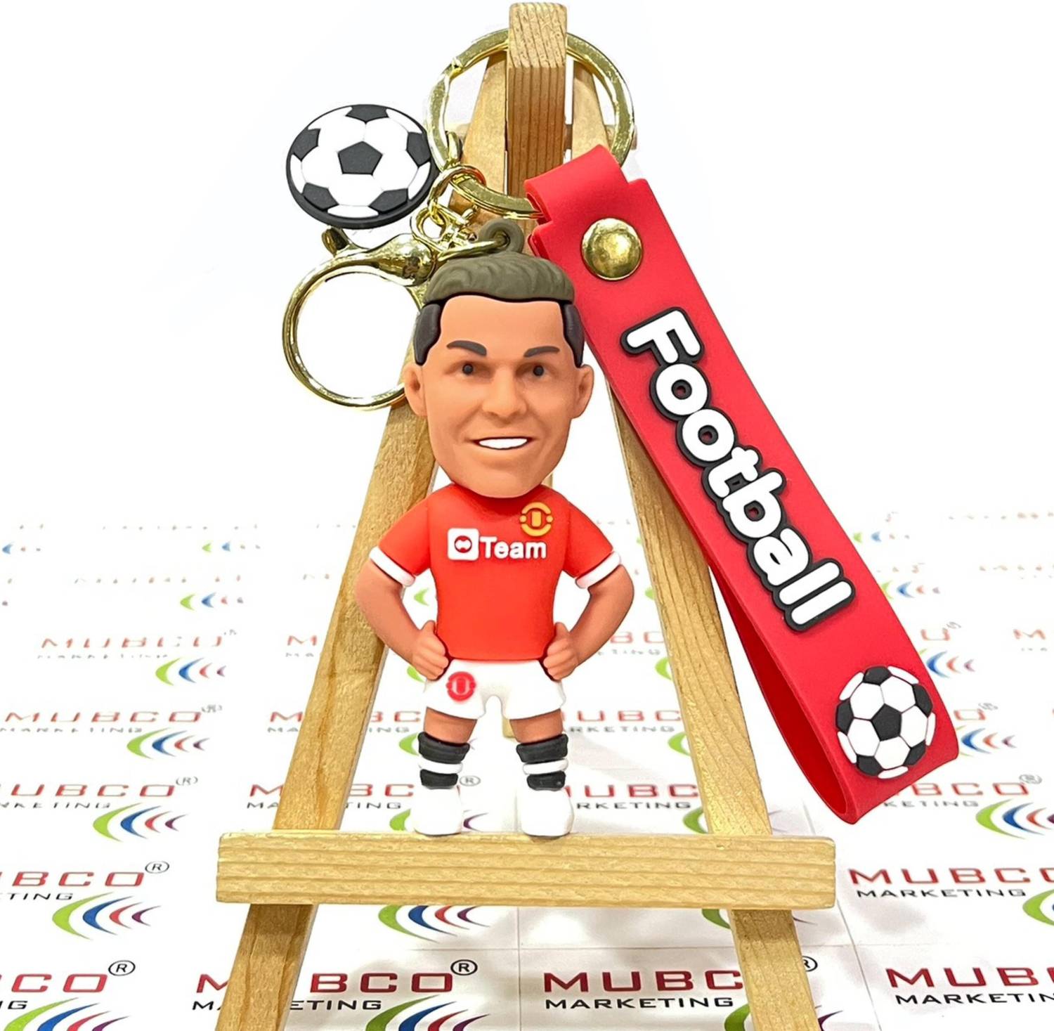 Mubco Ronaldo Manchester 3D Keychain | Strap Charm & Hook