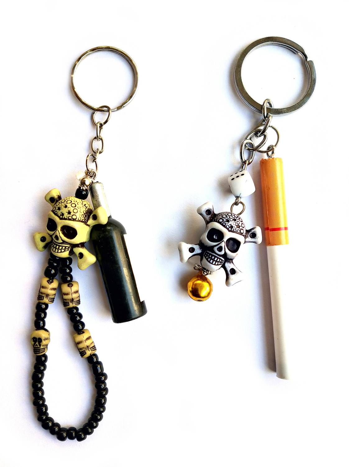 ShopTop cigarette smoking injurious to health Plastic Cigarettes and Skull  bottle keychain Key Chain Price in India