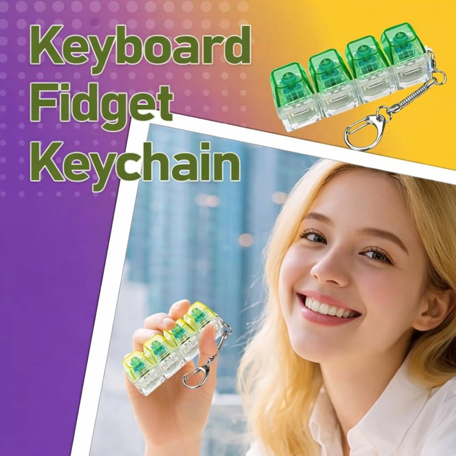 KIZJORYA Mini Keyboard Button Clicker Fidget Toy - Image 5
