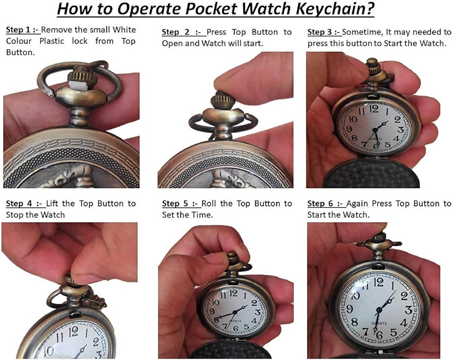 Image of Rishox Antique Style One Piece Quartz Pocket Watch Key chain Gift Collatable Showpiece Round Dial Quartz Unisex Antique Pocket Watch Keychain with Small Box Bronze Metal Bronze Pocket Watch Chain