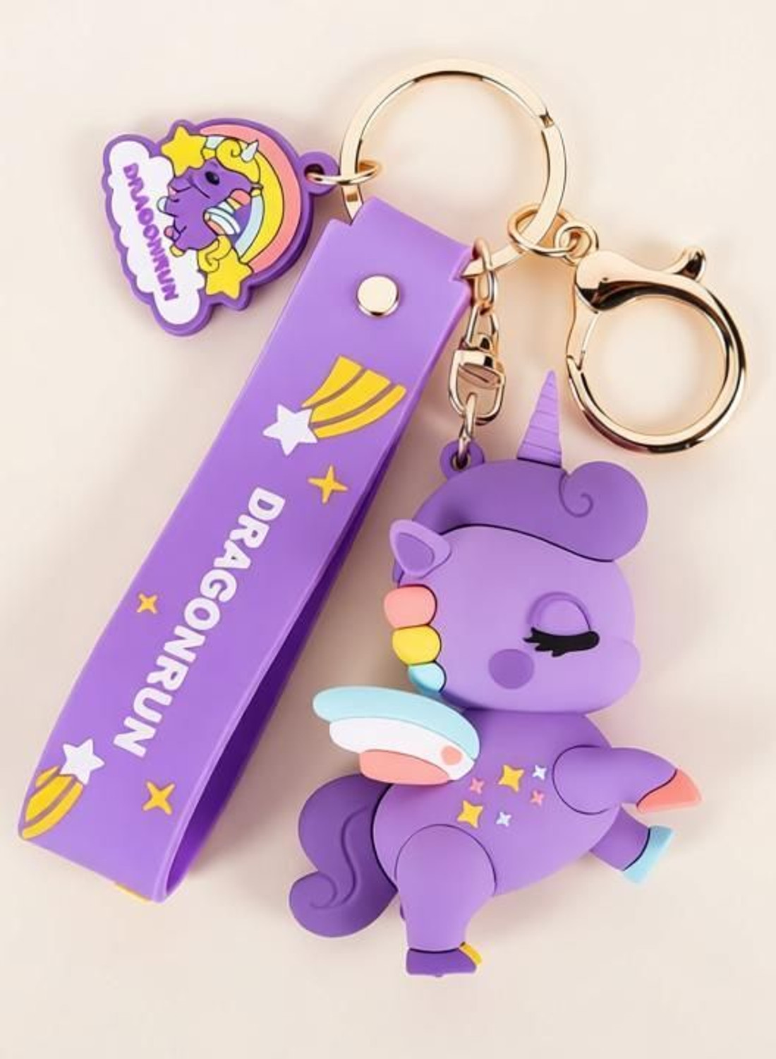 Image of HEMANT ART COLLECTION purple keychain Unicorn Key Chain