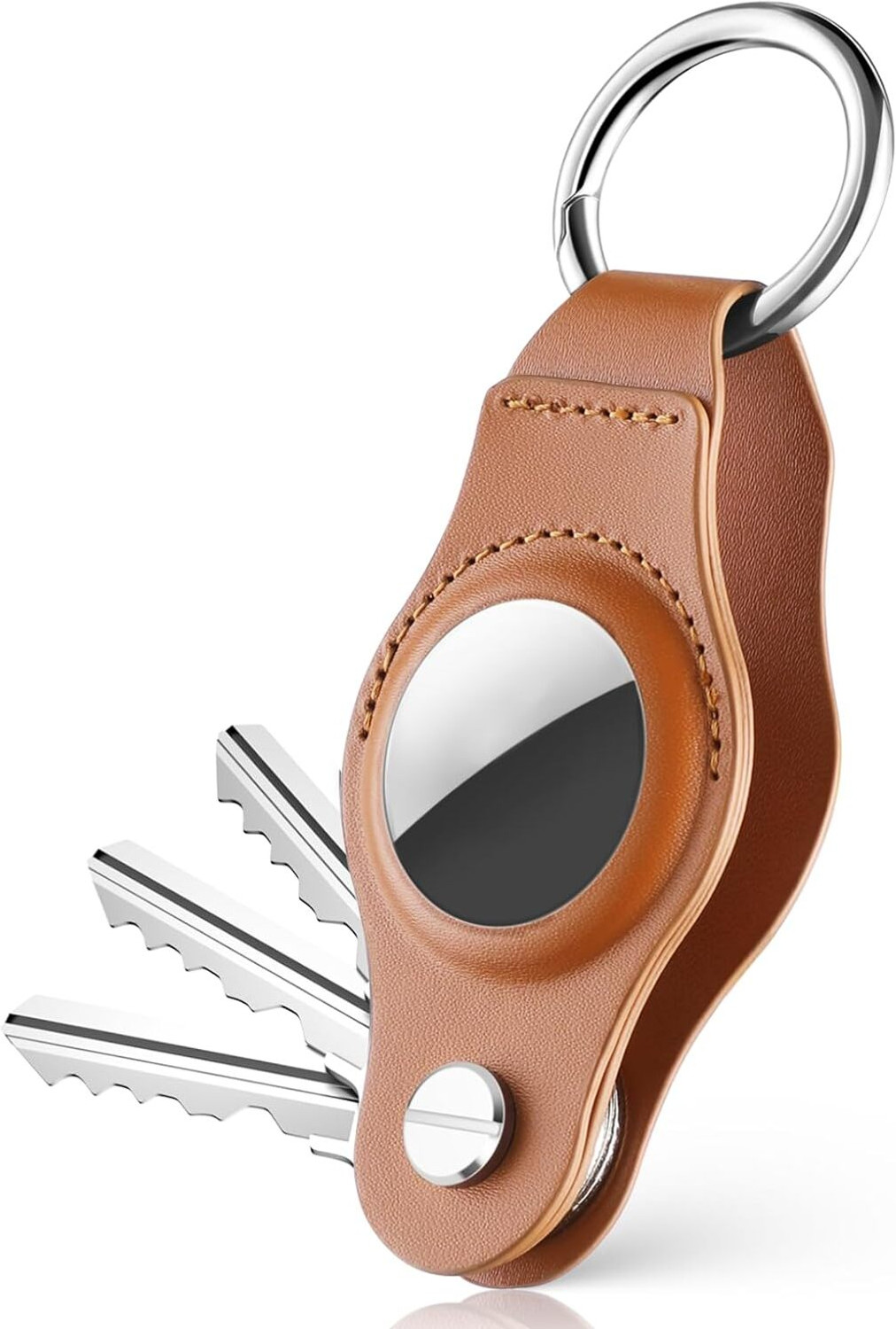 Image of Zapper AIRTAG KEY ORGANISER (AIRTAG NOT INCLUDED) BROWN Key Chain