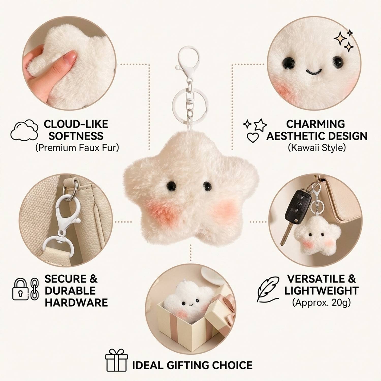 Lumipuchi STAR-Plushy Key Chain - Image 4