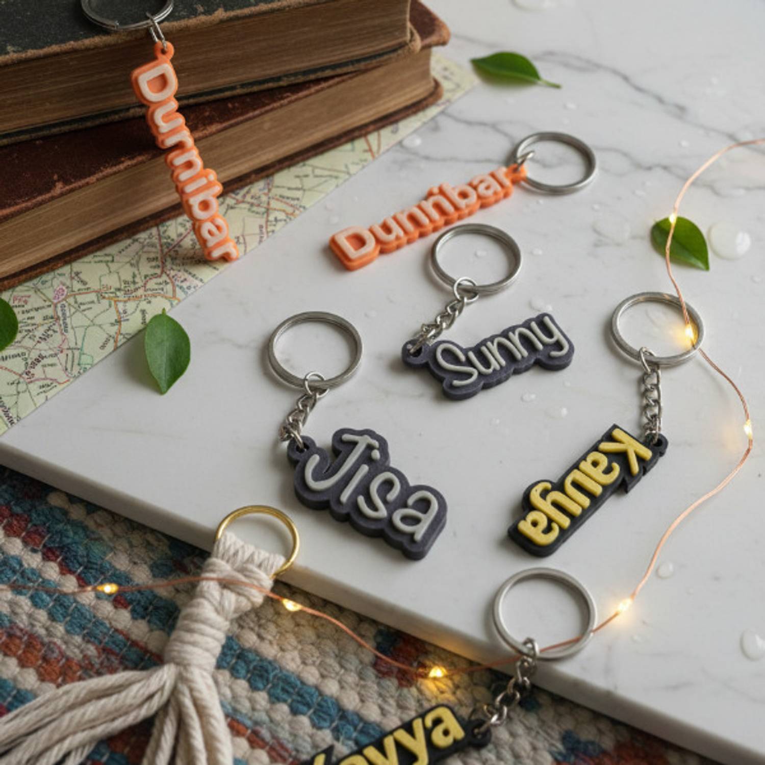 The Bee Palette Custom 3d Printed Name Key Chain
