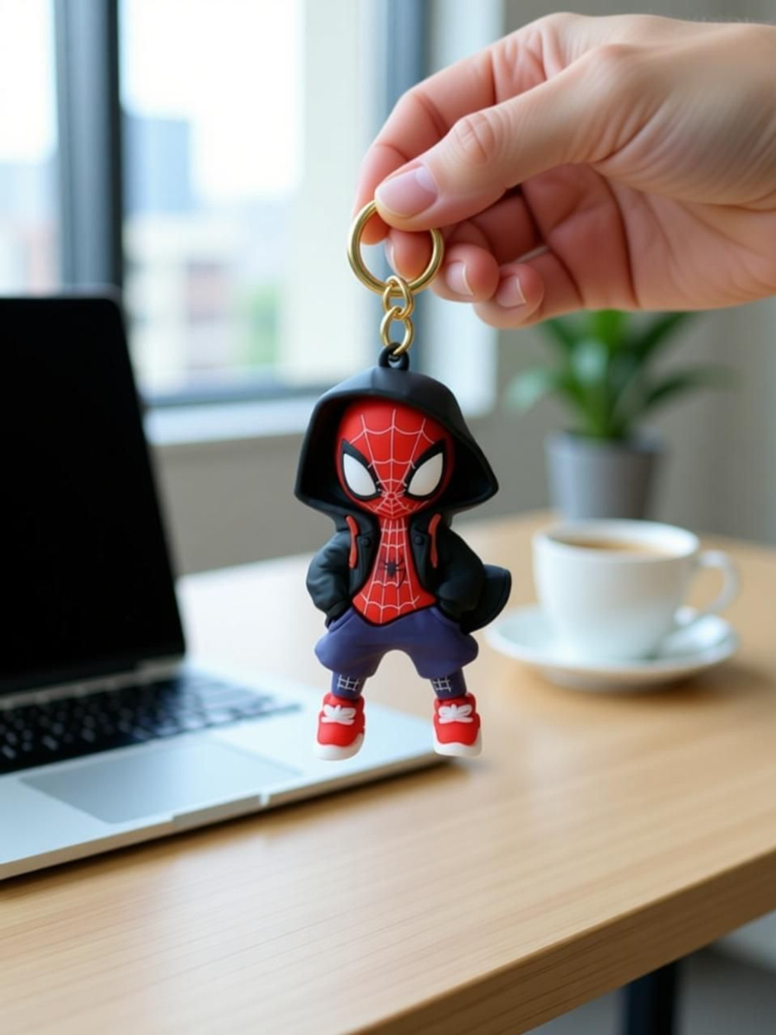 Image of Actino SpiderMan Cartoon Characters Keychain for Girls Boys,Cute Silicon Keychains 3D Key Chain
