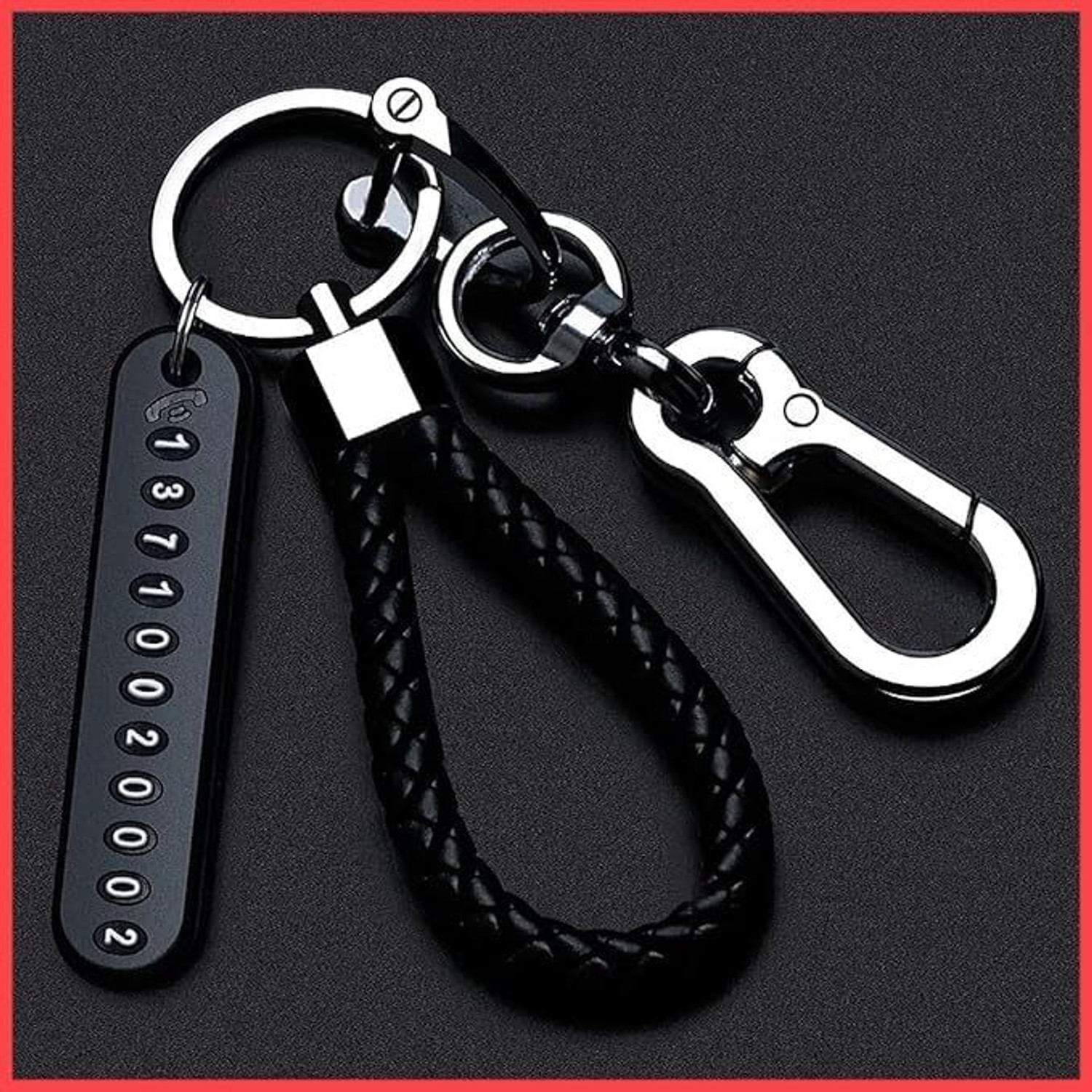 Image of VATTU Anti-Lost Car Keychains with Phone Number Tag Metal Double Pendant Key Chain