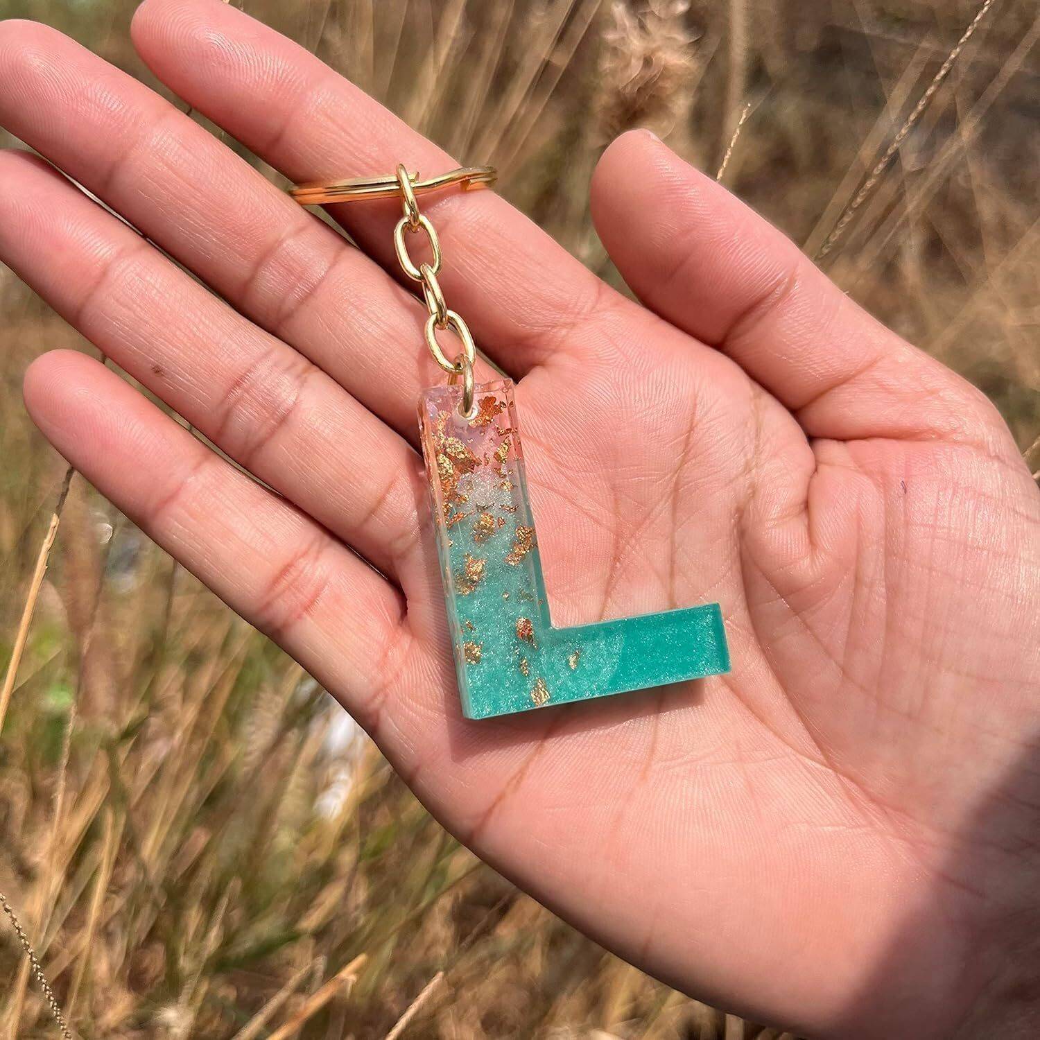 letter epoxy keychains