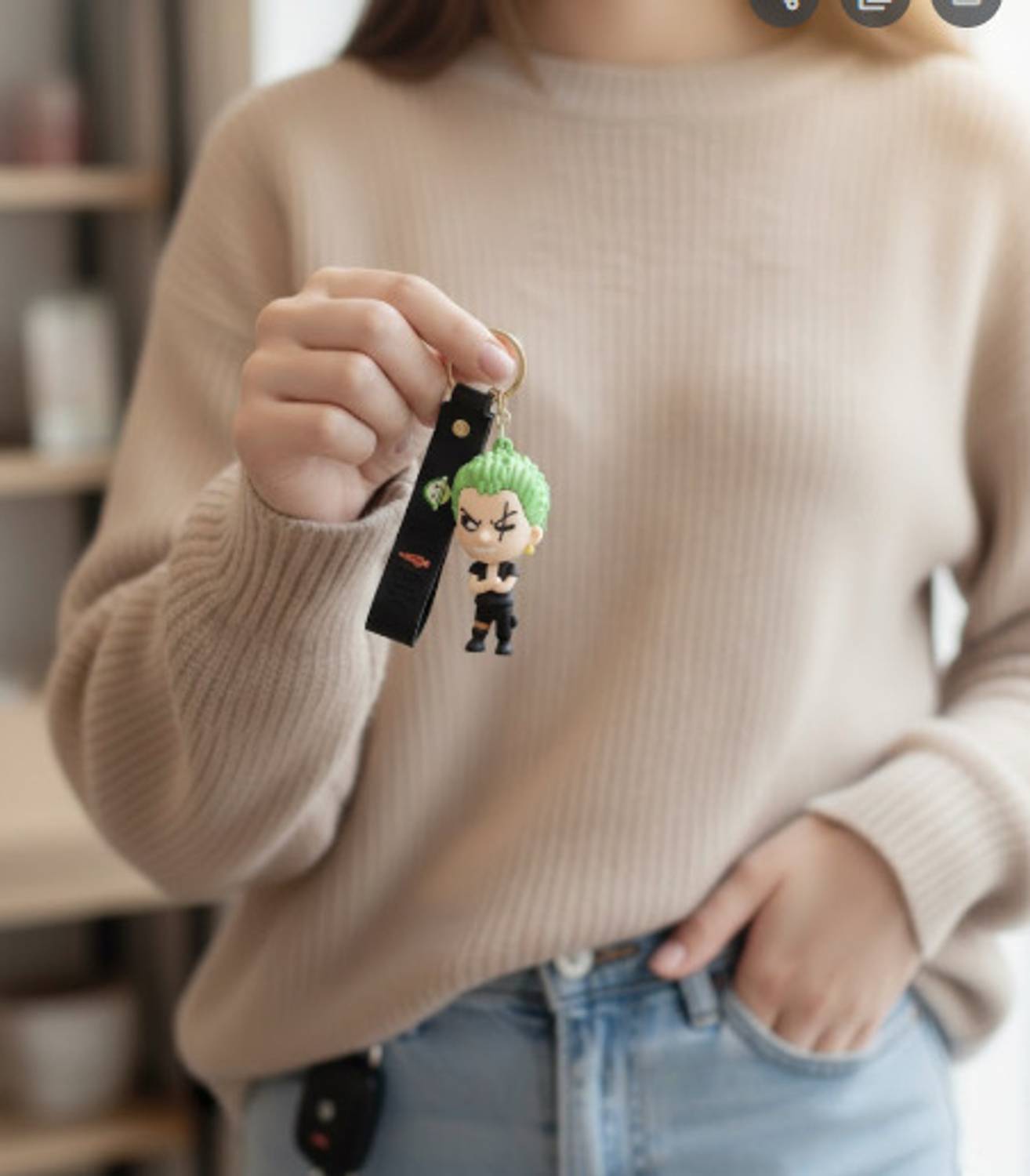 gadgetschroma One Piece Roronoa Zoro Premium 3D Silicone Keychain