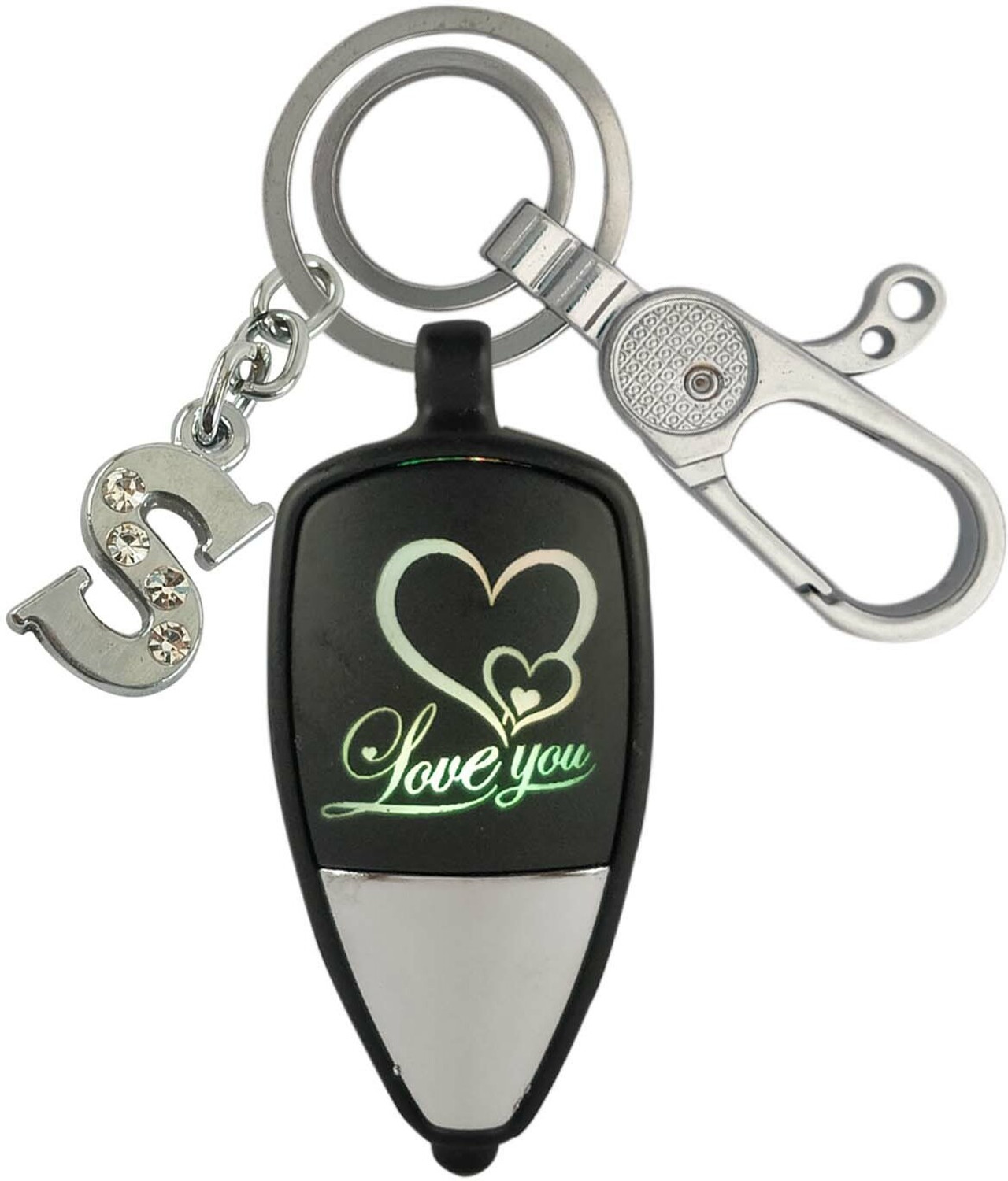 Image of HANDSOME ISK Beautiful Love U Light With S Letter Strong and Durable Locking Lock Key Chain
