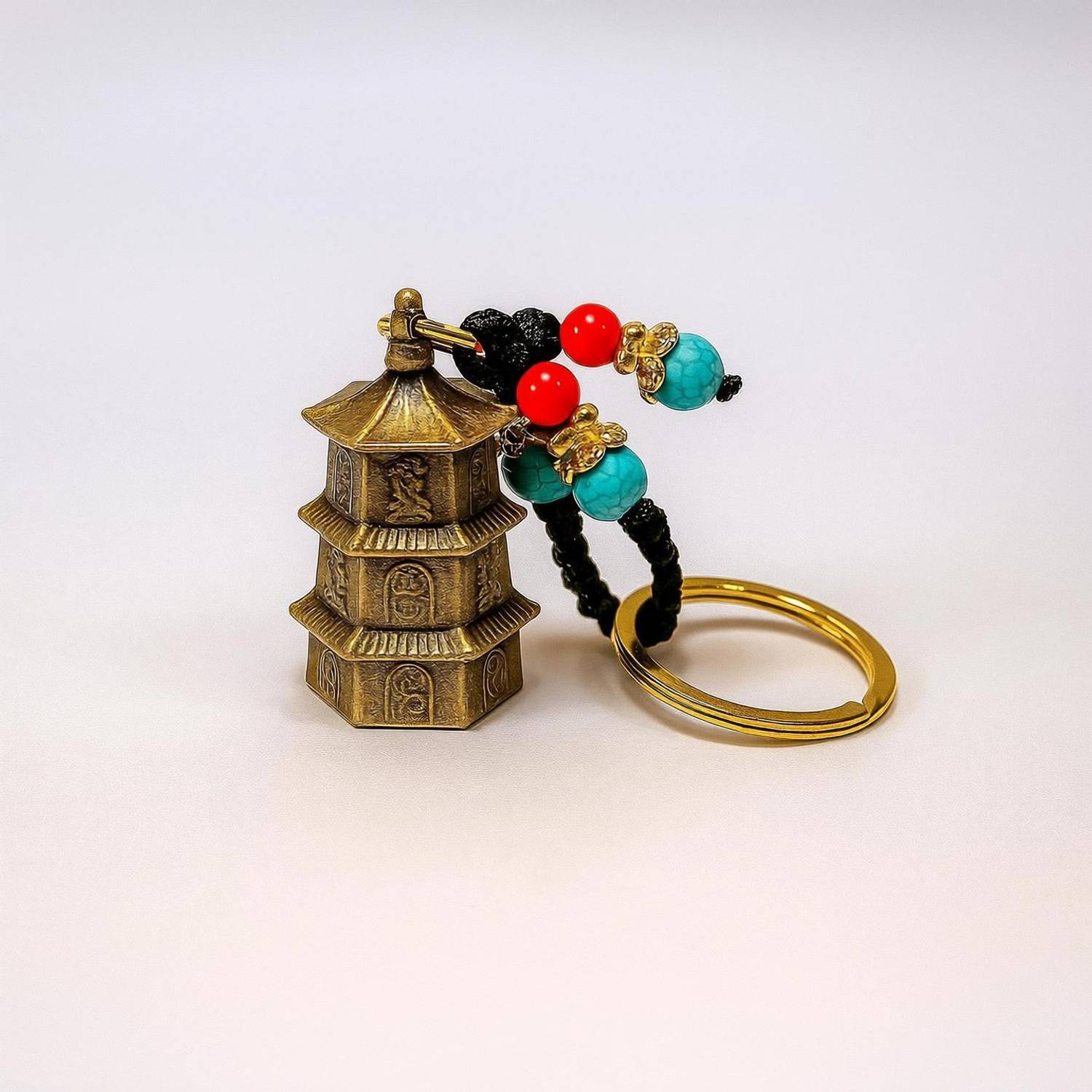 aflatunfashion 012 Temple Gold Bell Key Chain