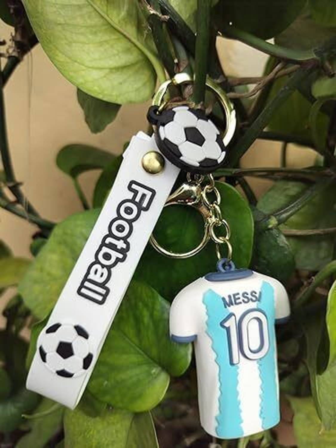 ABS TRADERS Messi Jersey White & Blue 3D Keychain - Football Fans (1Pcs) keychain Key Chain