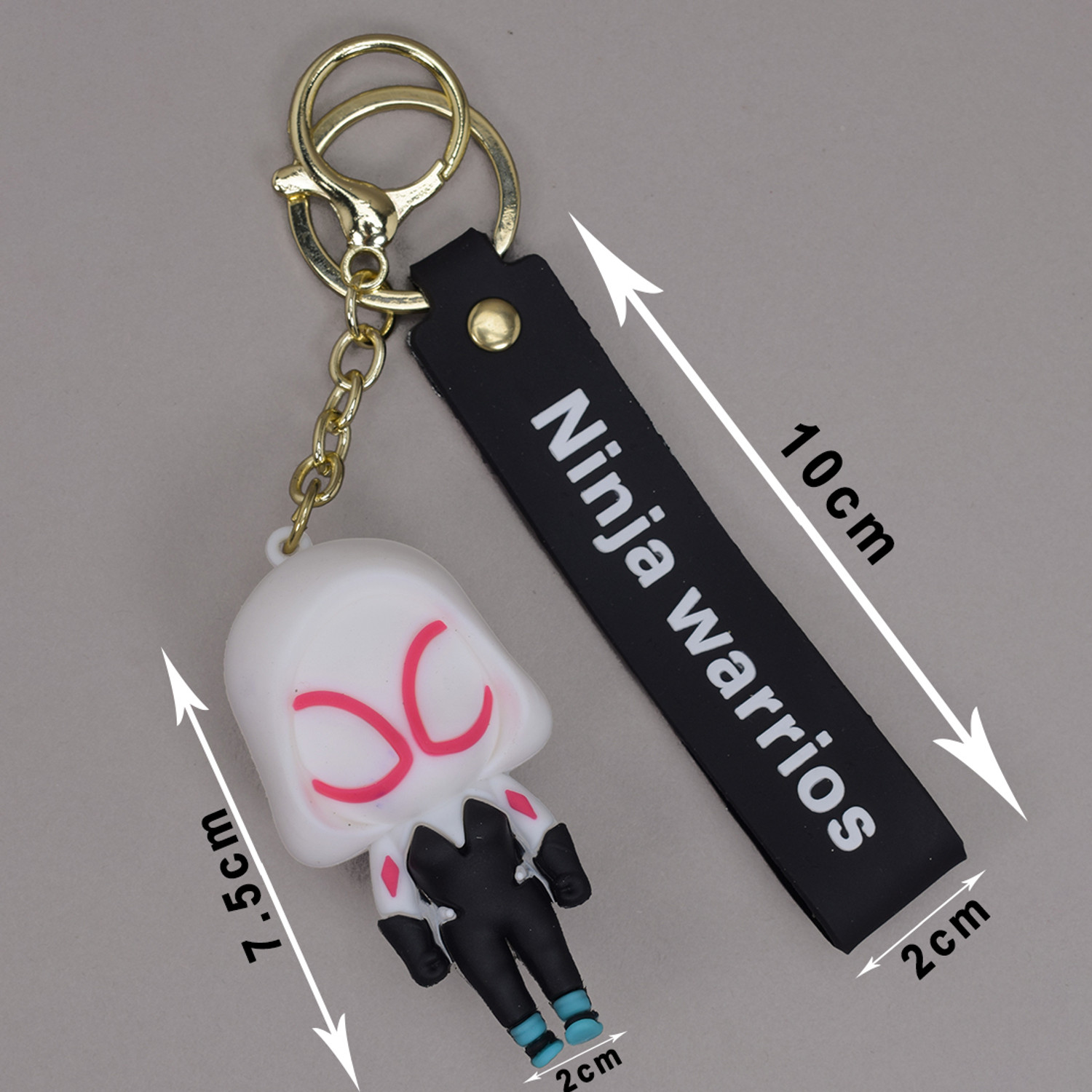 Image of Daiyamondo Spider-Gwen Ghost-Spider 3D Keychain | Premium Silicone Ninja Warrior Bag Charm Key Chain