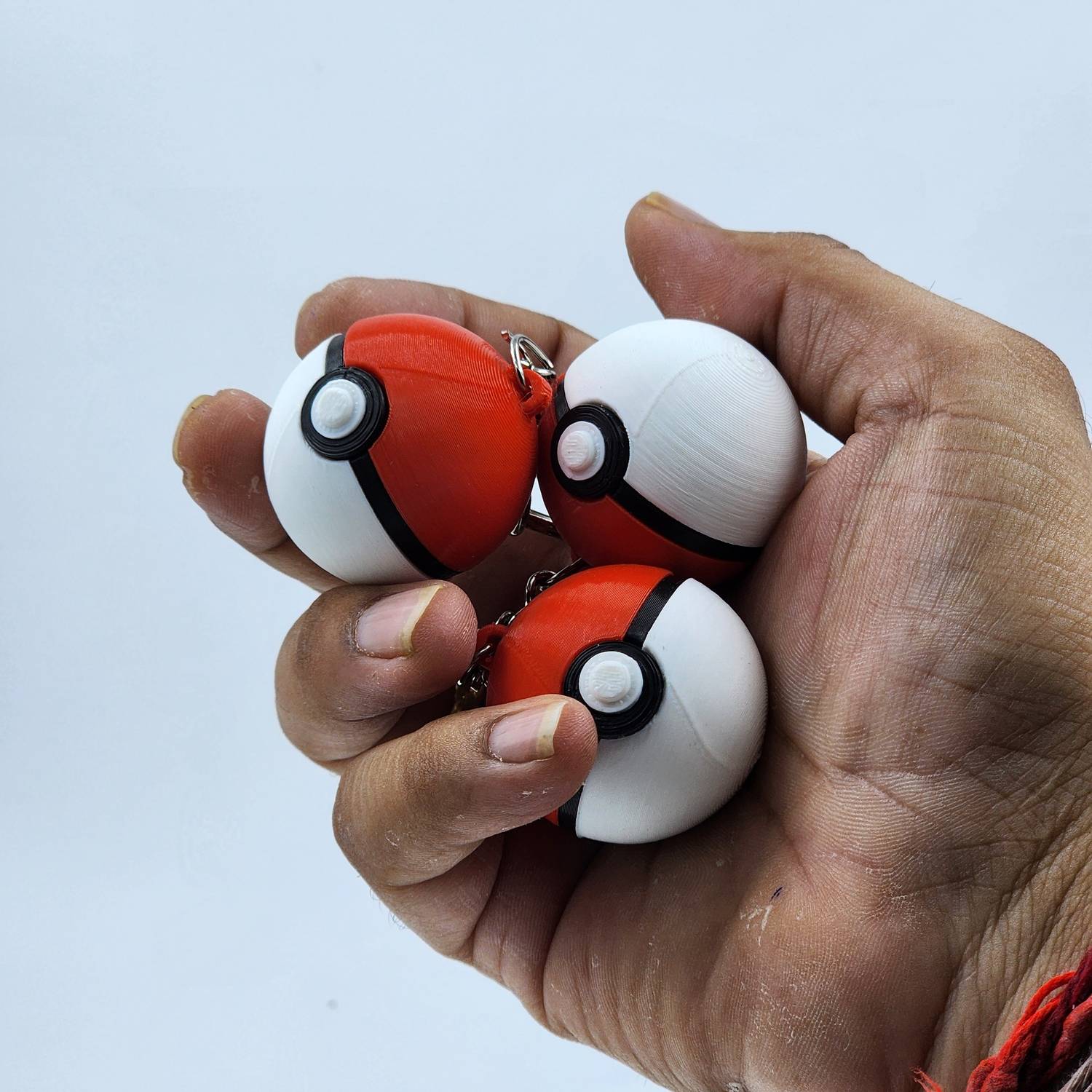 CUBIX3D Pokeball Keychain Pack of 3 | 3D Printed | Gift for Kids