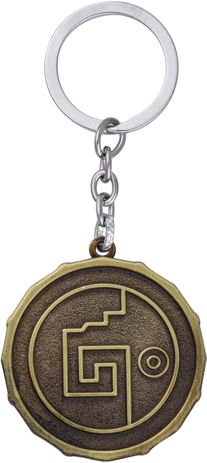 Image of RV Mart Aztec Coin Pirate of the Caribbean Skull Keychain Jack Sparrow Key Chain Ring Key Chain