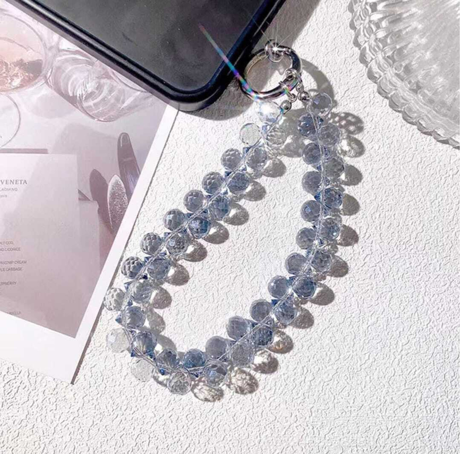 Image of Appe Crystal Beaded Phone Charm Strap with Metal Hook | Mobile Hanging Accessory Phone Charm