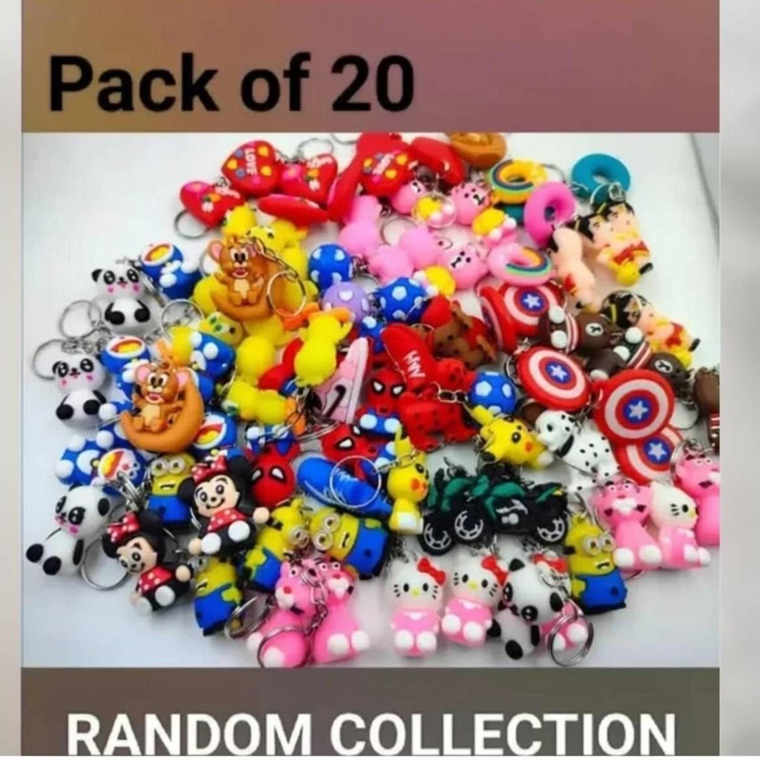 4GX 20pc Mix Cartoon Keychain for Men and Women for keys, bags, pouches & backpacks Key Chain
