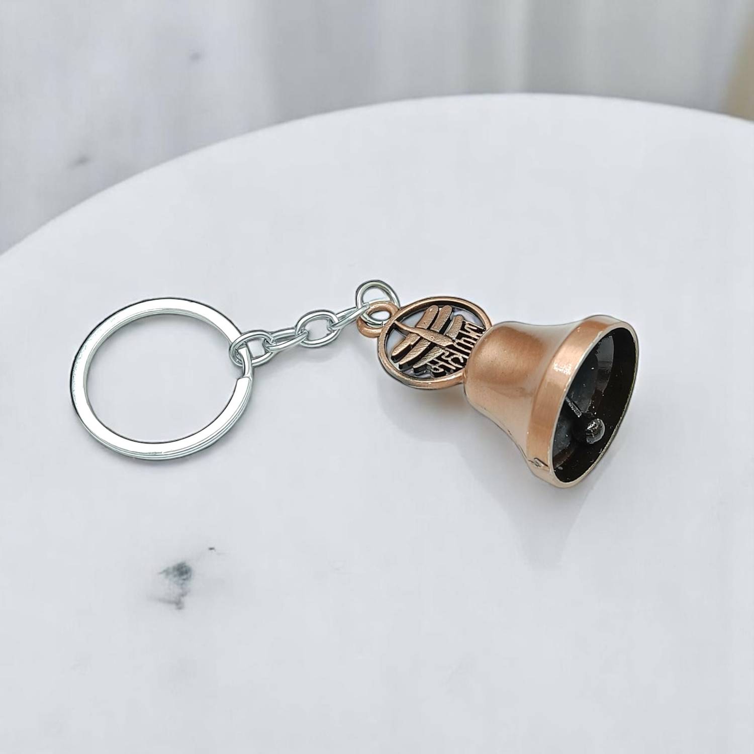 19th July Jewels Guardian Bell MAHAKAL Wheel Keyring, Metal, Bronze,20g, Good Luck Charm for Bike Key Chain