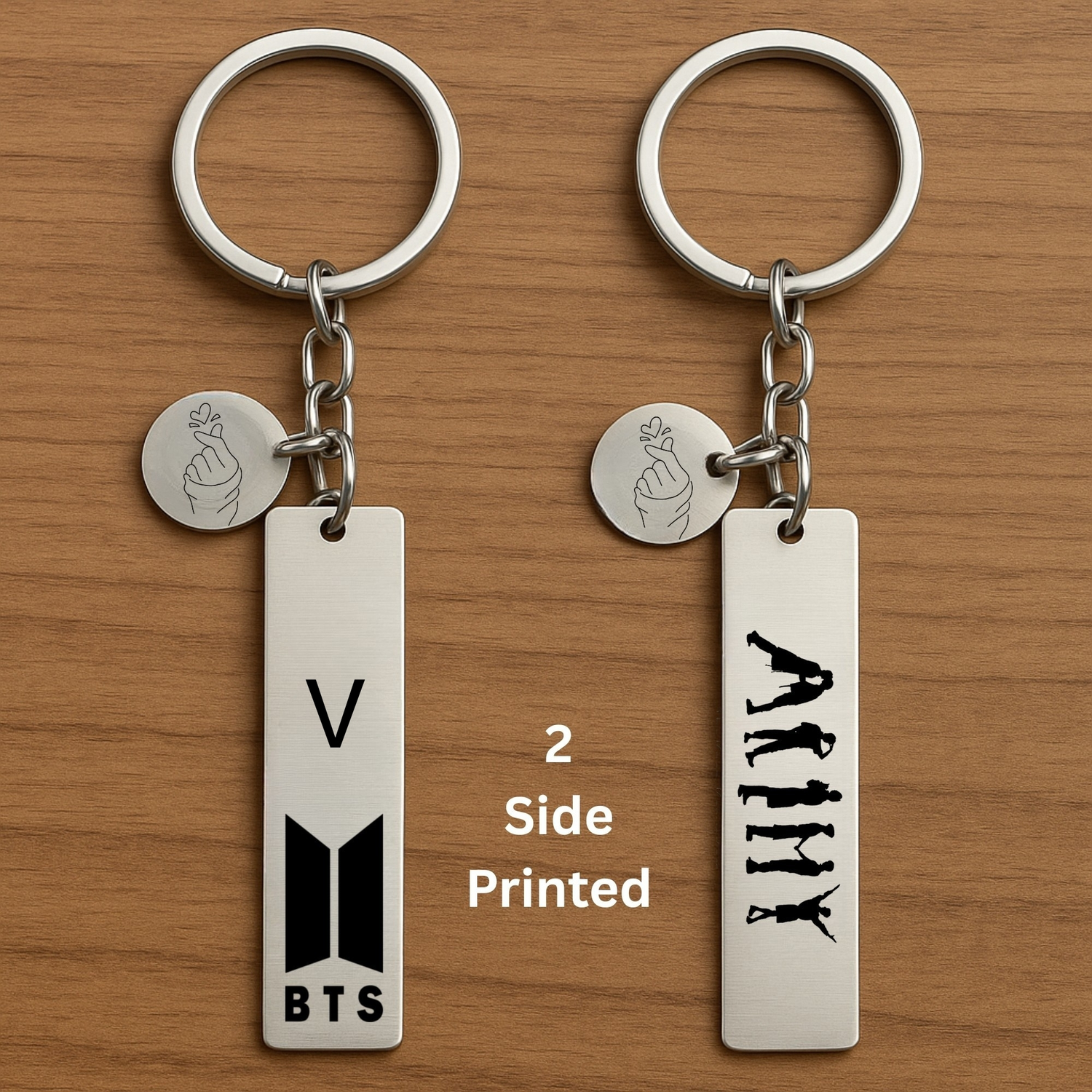 PIJERA BTS V Stainless Steel Double-Sided Printed Metal Accessory