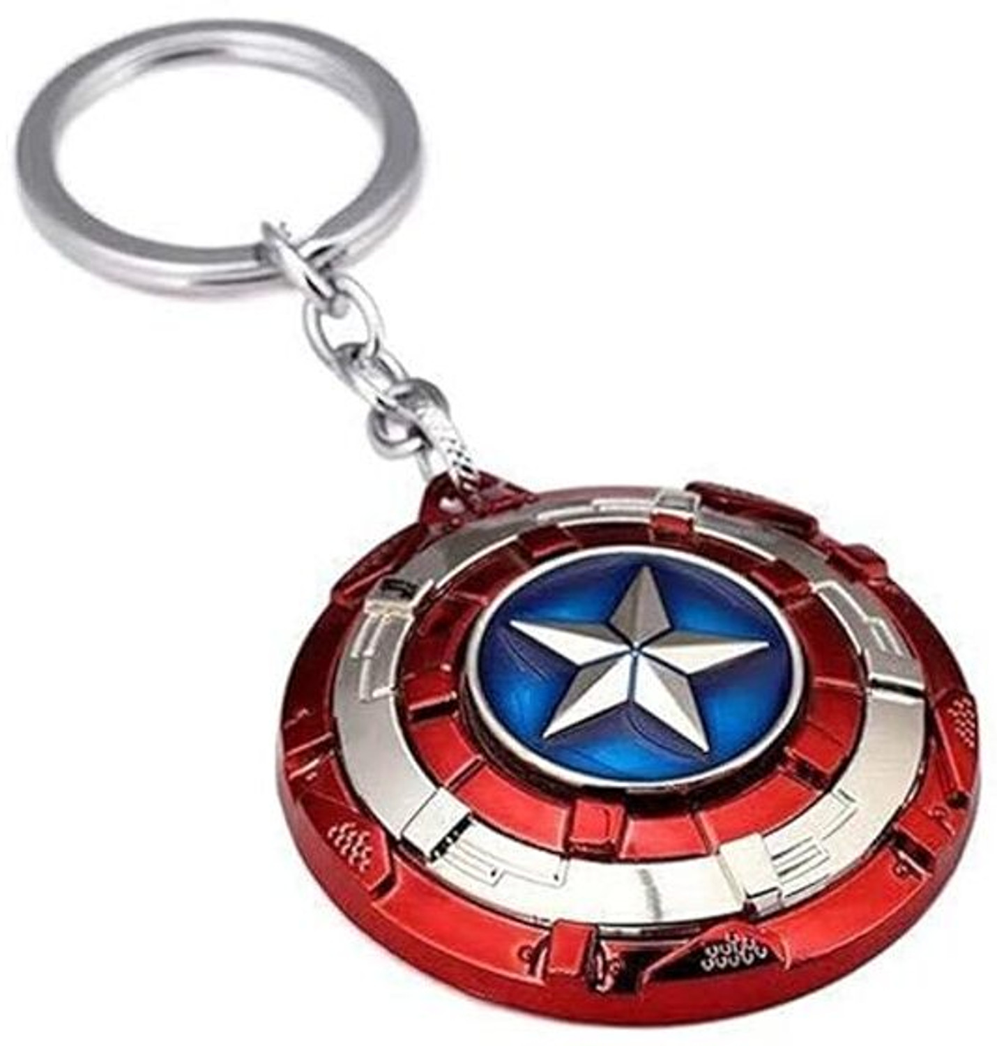 Image of 24x7 Rotating Premium The Avengers Captain America Shield Metal Key Chain
