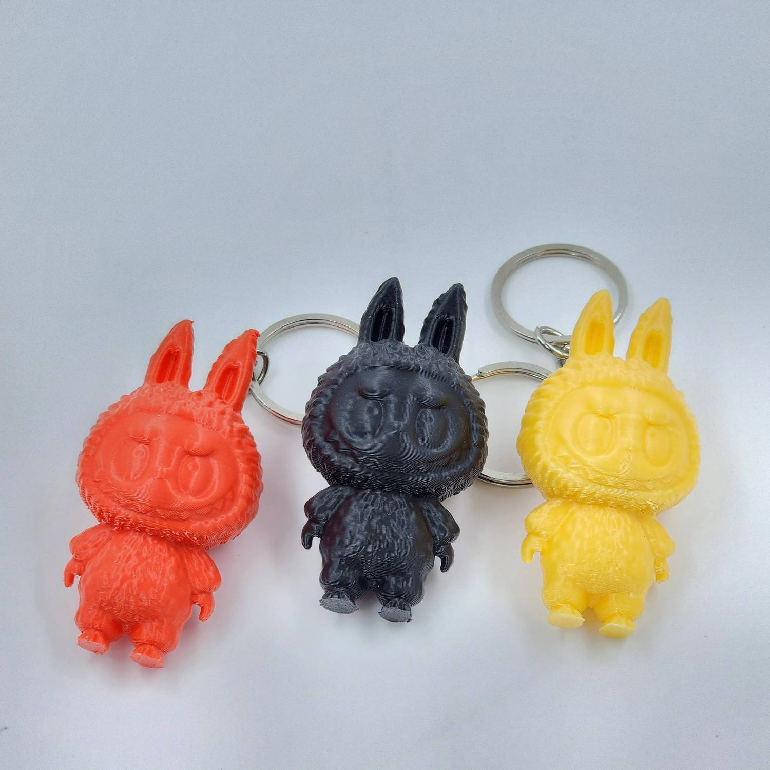 CUBIX3D LABUBU Style Keychain Combo - Set of 3 Cute Keyrings for