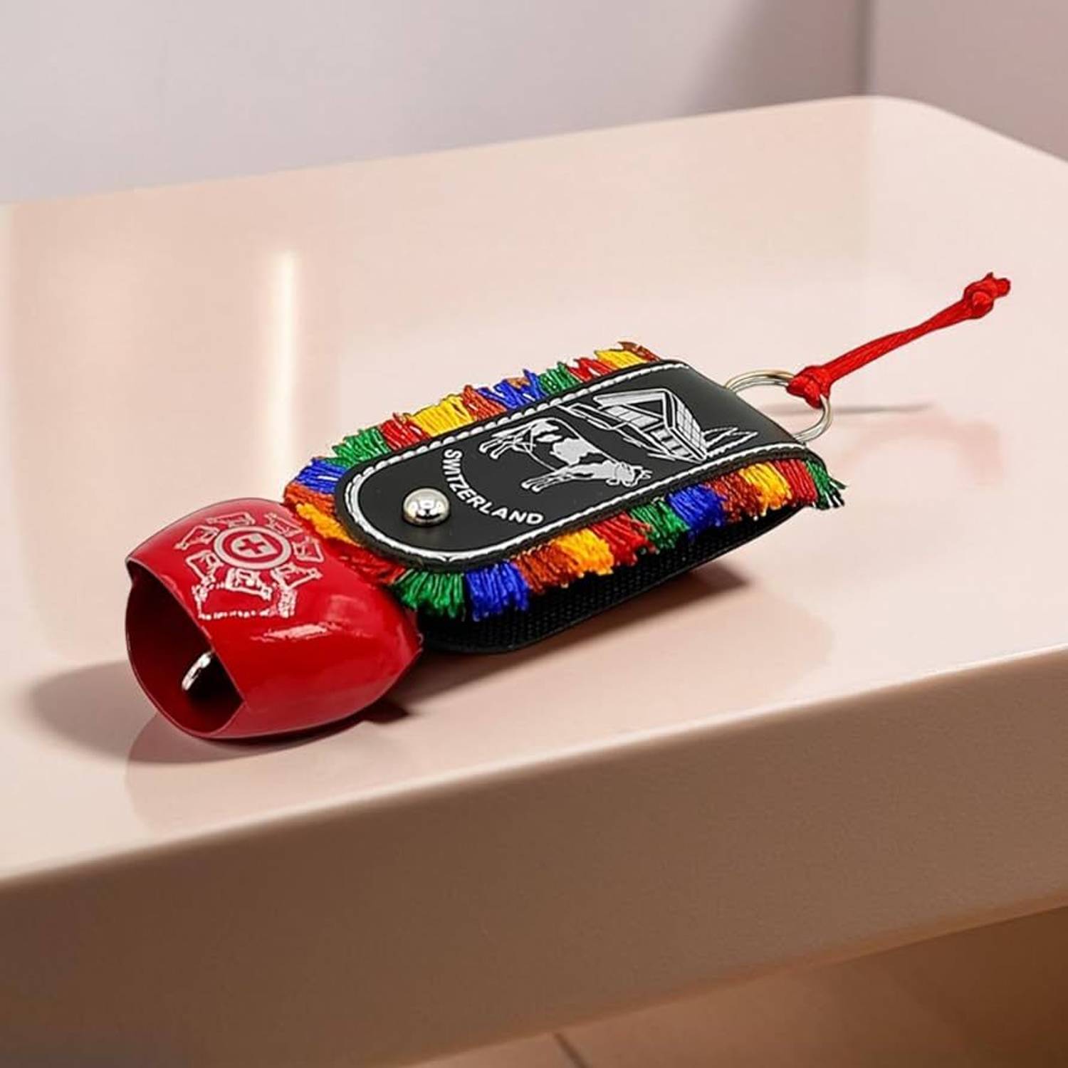 Bouncy Bright Switzerland Souvenir Bell Keychain Set of 2