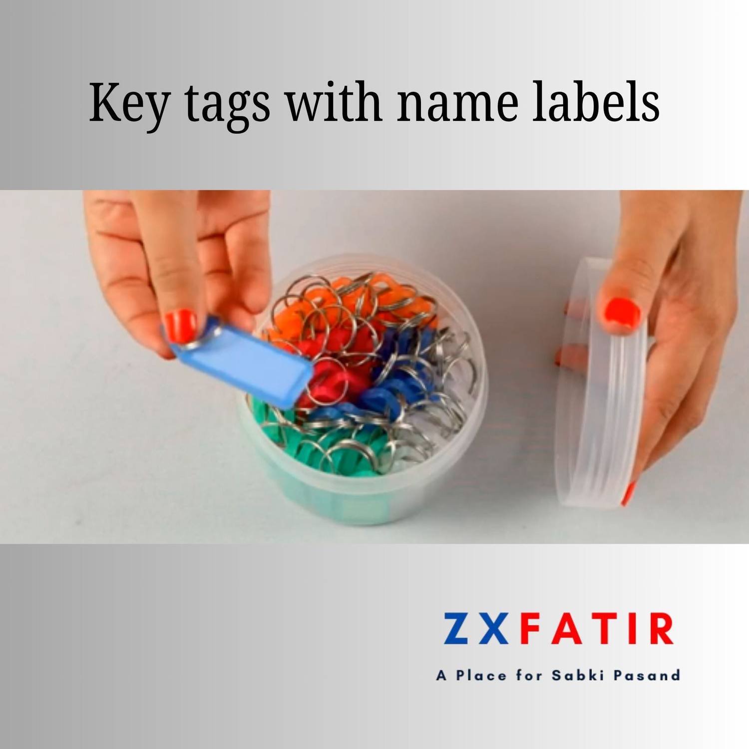 ZxFatir Keychains Multicolor Keyring with Name Tag Labels Made in
