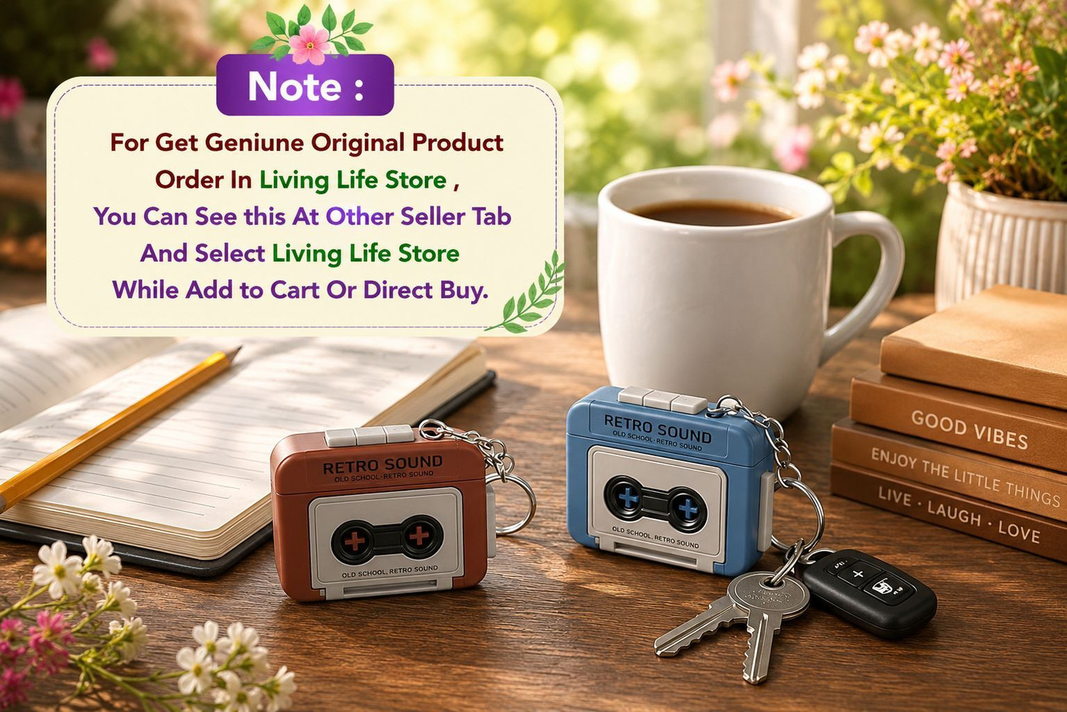Image of Iqbals Retro Sound Mini Voice Recorder Keychain - Record & Playback Fun Toy for Kids Key Chain