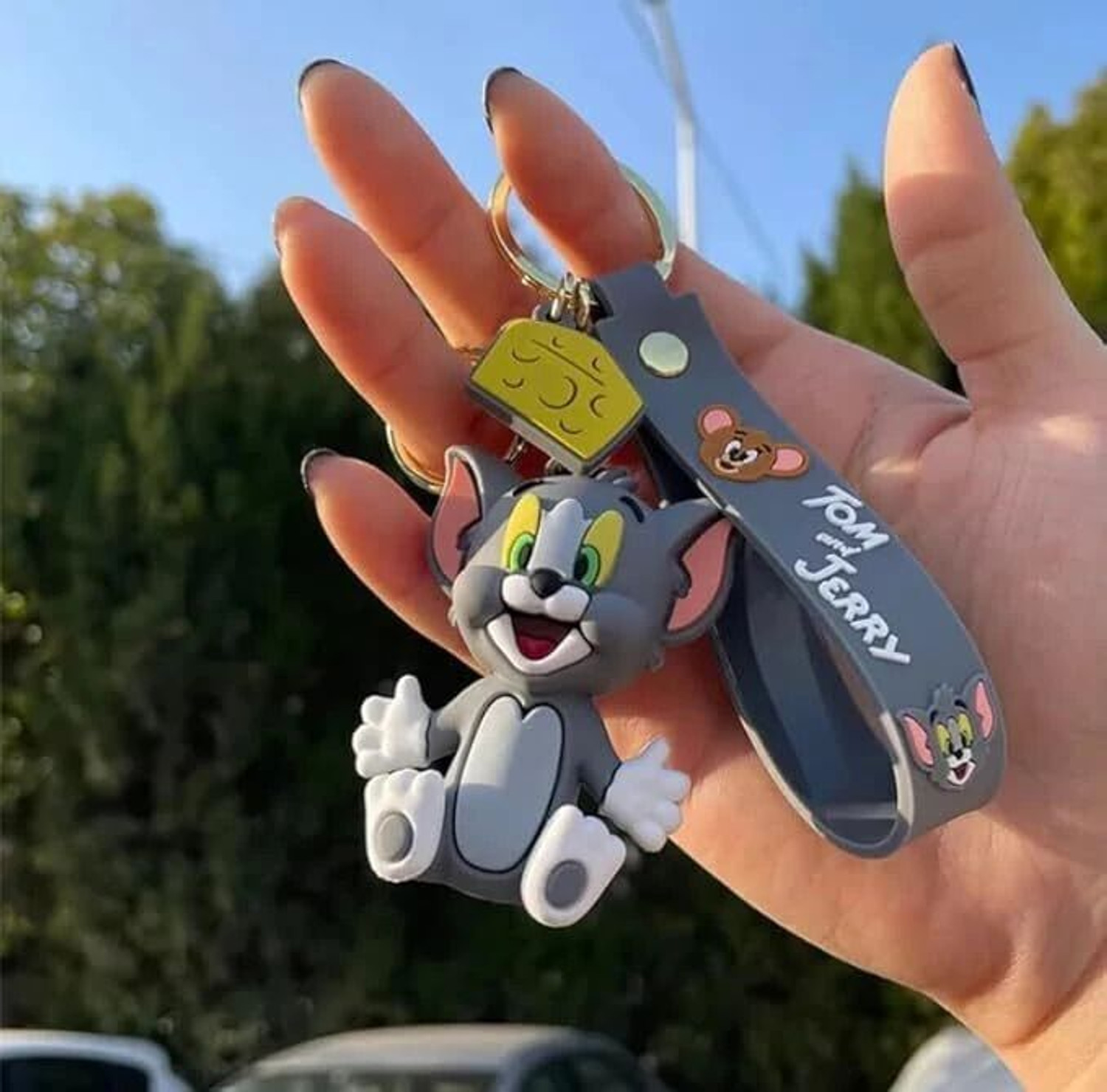 Image of Bogenlite Cute Cartoon Tom 3D Key Chain Metal Key Ring Birthday Gift Girl Boy Kid Silicone Key Chain