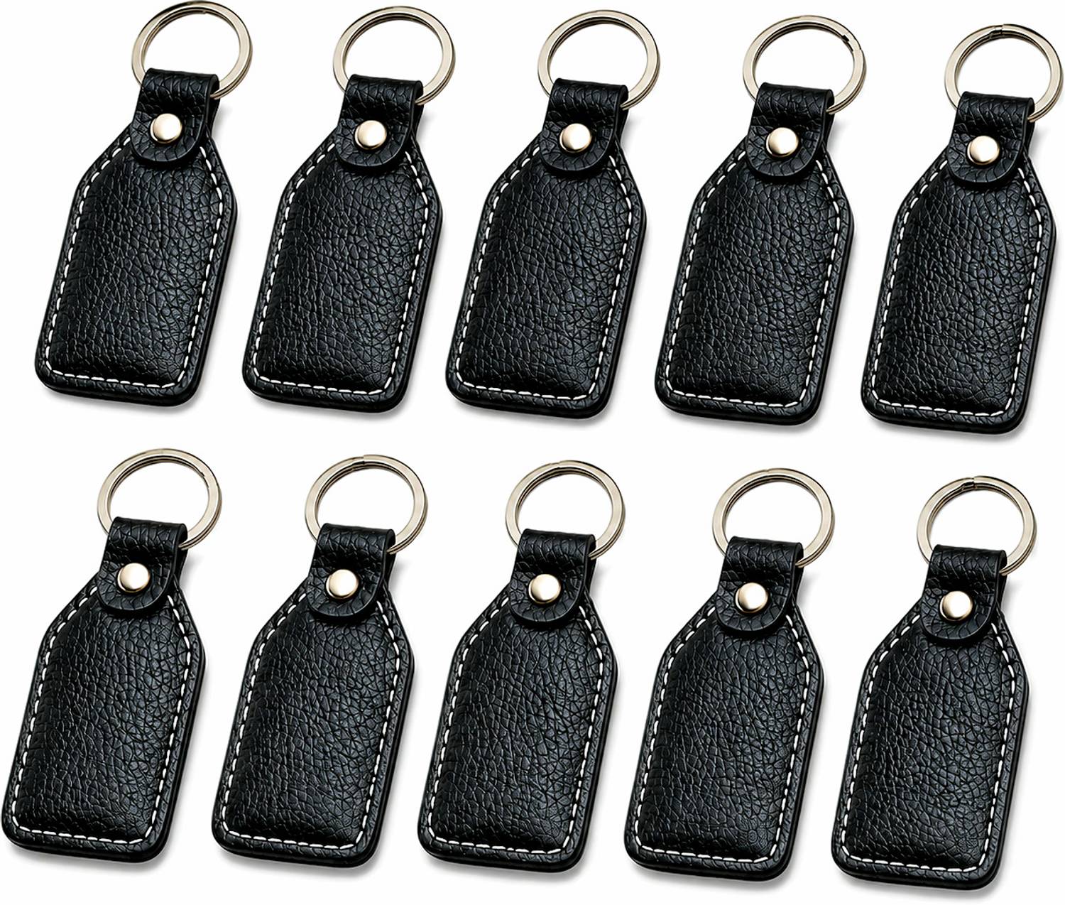 GIMNER 10 Pieces Genuine Leather Key ring / Leather Keychain / Key