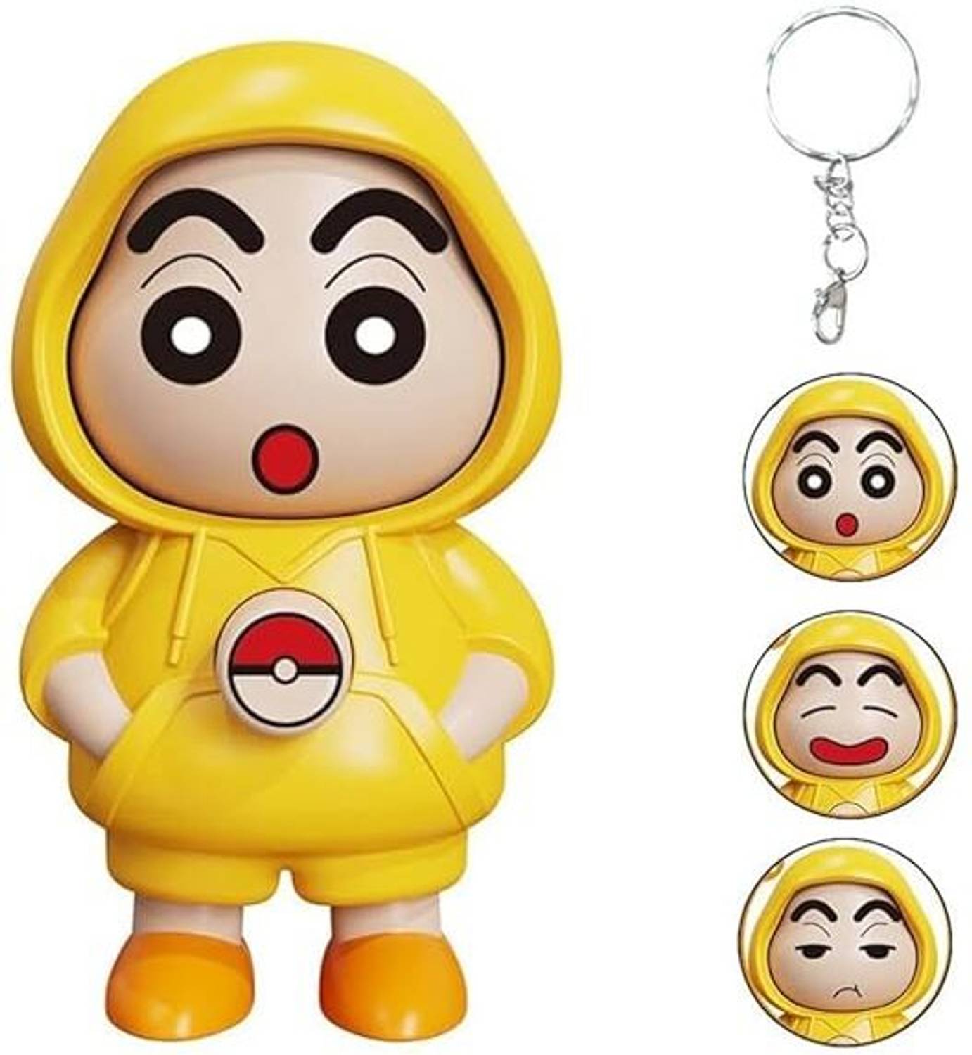 ASMITA ENTERPRISE Shinchan Face Changing Keychain, 3D Face Changing Model ABS Action Figure Toy Key Chain