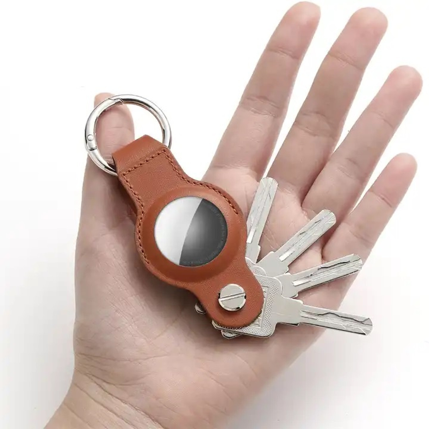 Image of Zapper AIRTAG KEY ORGANISER (AIRTAG NOT INCLUDED) BROWN Key Chain