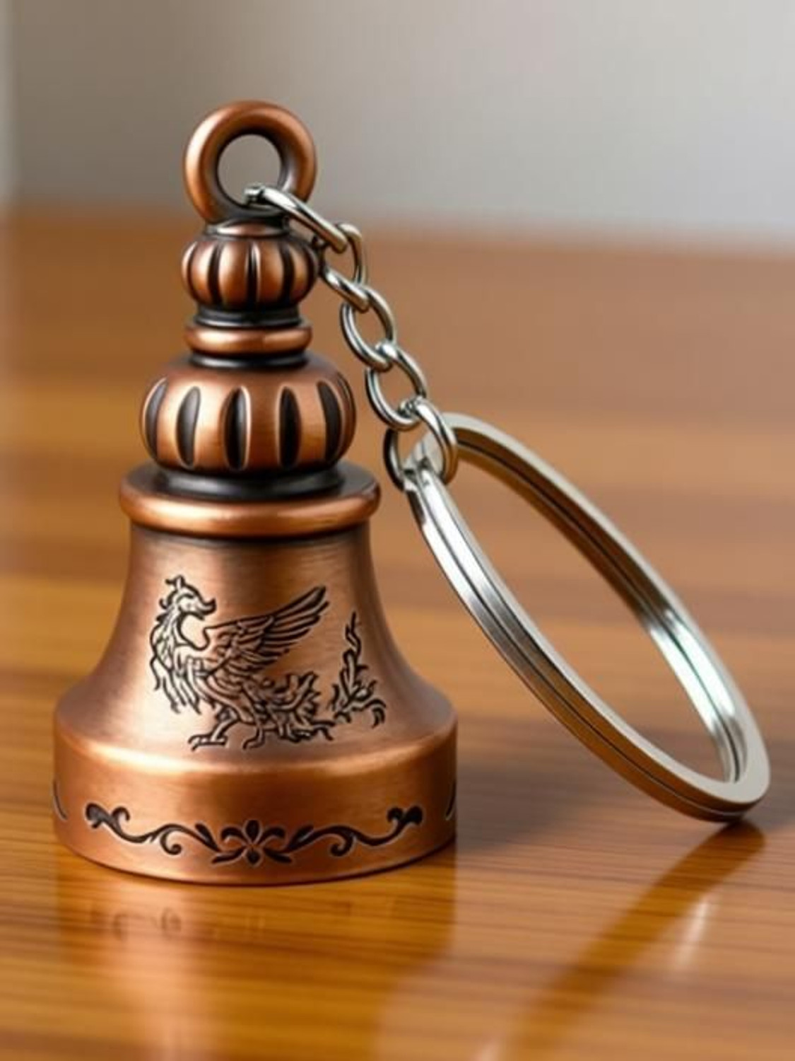 Image of Wonderwhimzy Tibetan Bell Keychain Temple Bell Keychain Metal Guardian bell Key Chain Key Chain