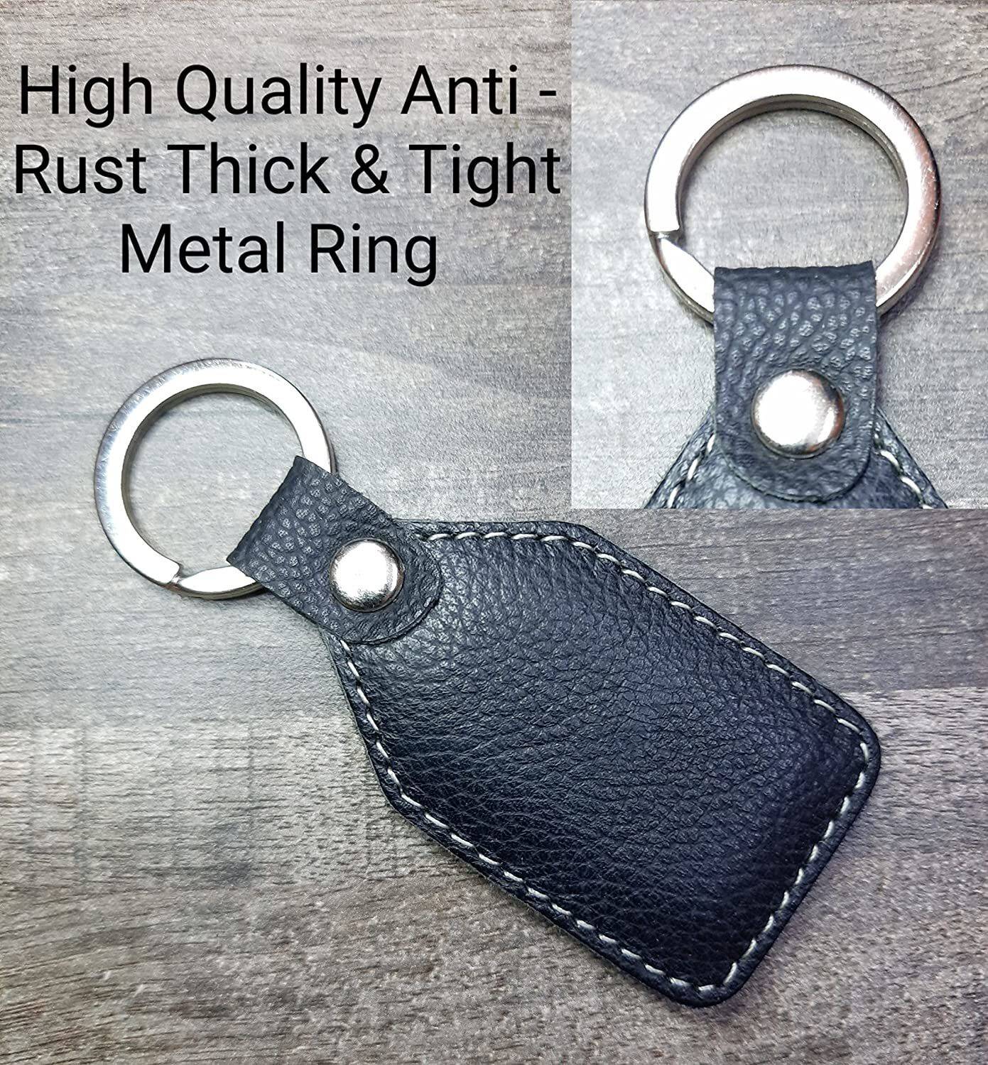 GIMNER 10 Pieces Genuine Leather Key ring / Leather Keychain / Key