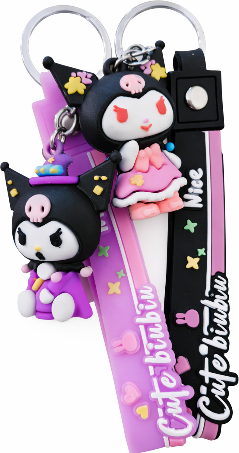 Image of KEYCHAINS Premium Kuromi Keychain Set - Trendy Cartoon Key Holder for Bags & Keys Key Chain