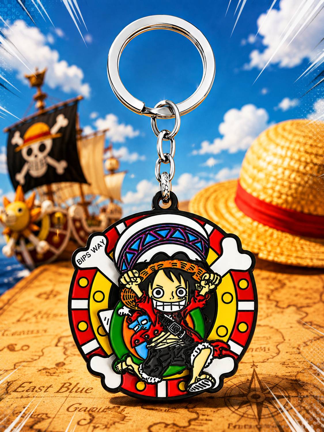 World Gift Mart One Piece Luffy Spinner Keychain - Image 1