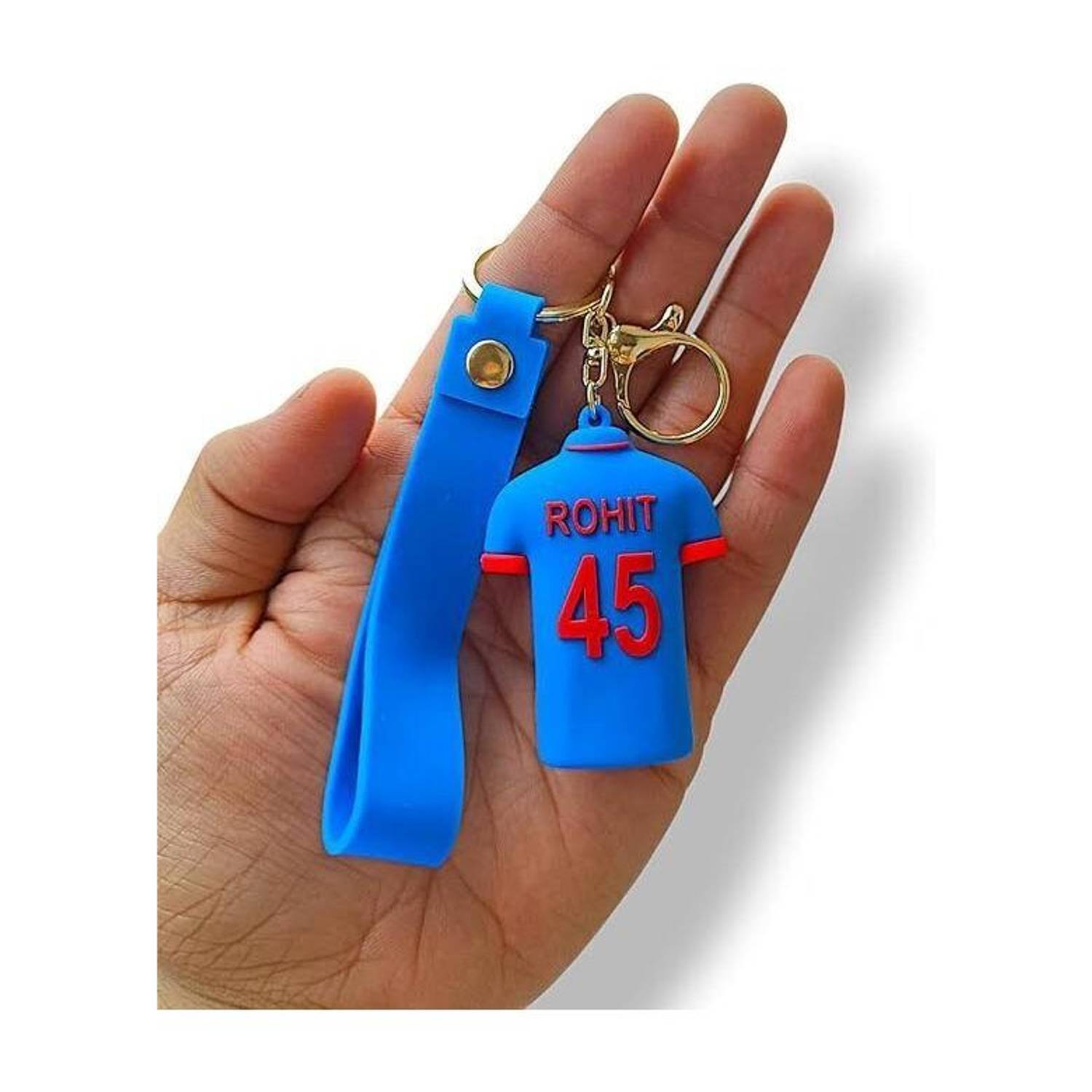 ABS TRADERS 3D Rohit Jersey Keychain Cricket for Fans (1Pcs) Key Chain