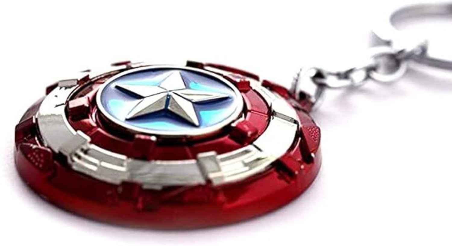 Image of 24x7 Rotating Premium The Avengers Captain America Shield Metal Key Chain