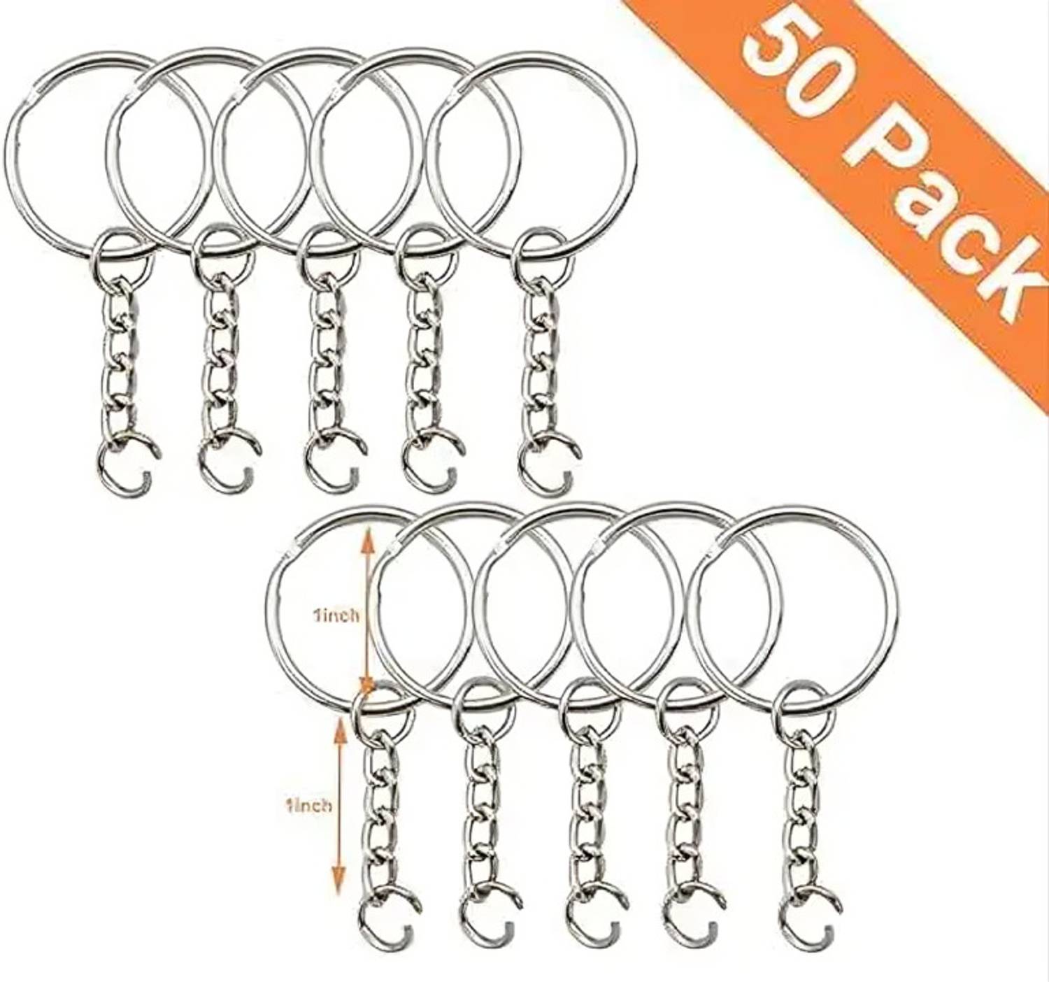 ARSCART silver split keychain ring pack of 50pc Key Chain