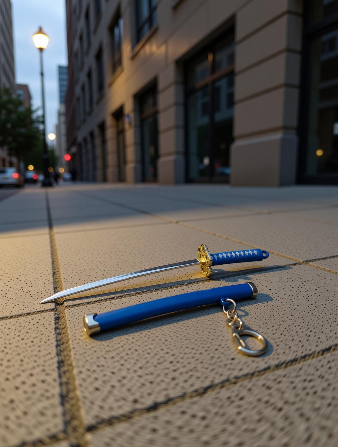 Image of Clink Blue Katana Sword Keychain | Mini Anime Sword Keychain for Car, Bike & Bag Key Chain