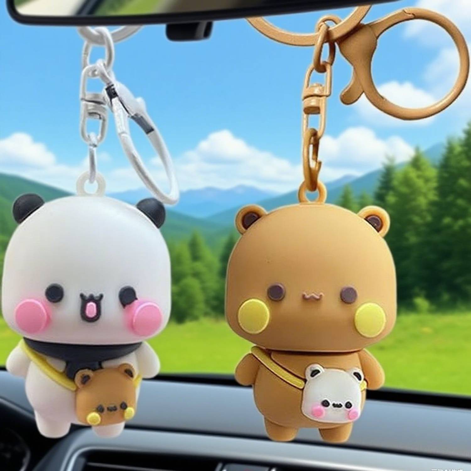 gustave Cute Cartoon Bear Couple Keyrings - Image 3