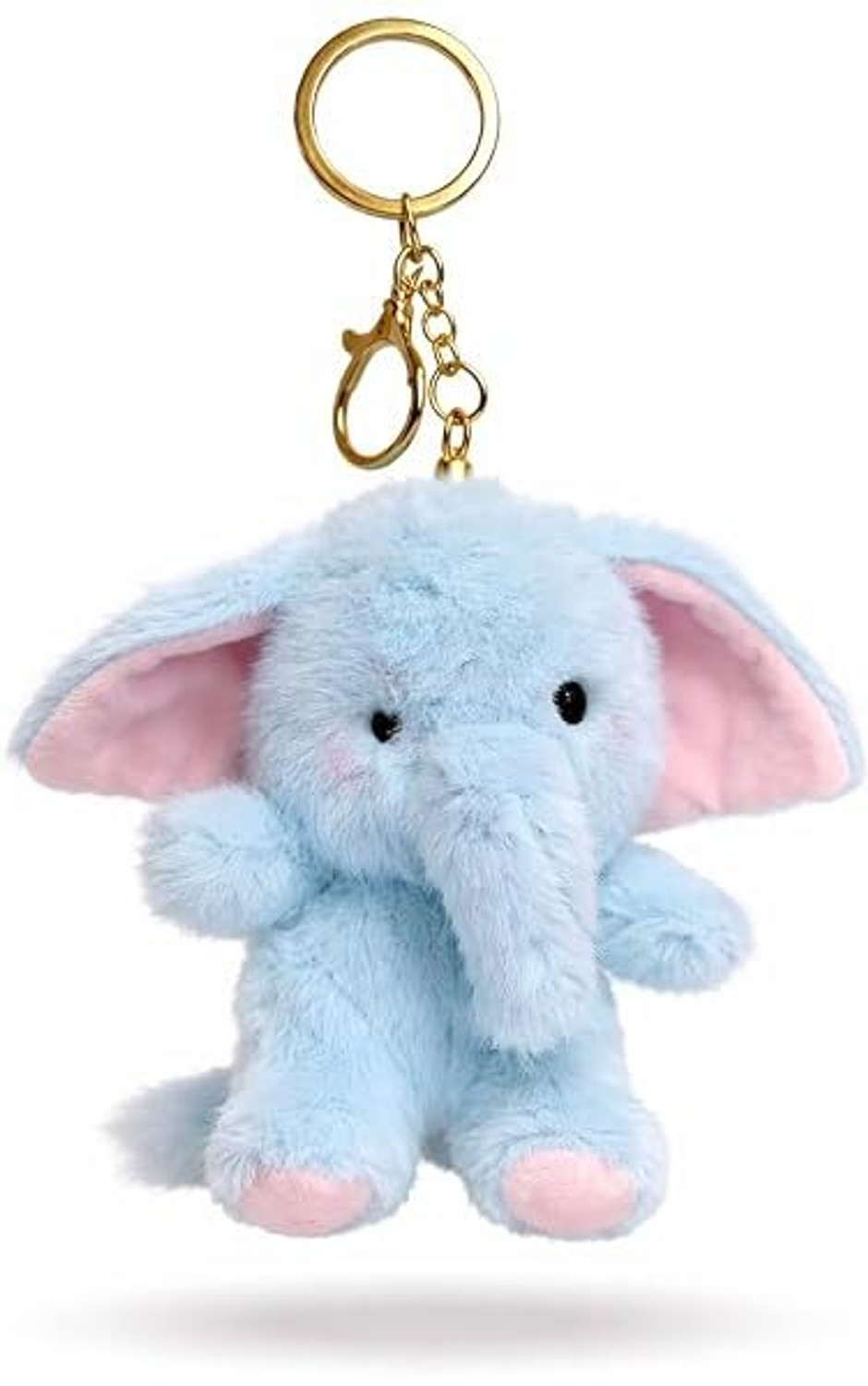 Image of GLIMMZ Cute Elephant Teddy Keychain for Men, Women, Kids Soft Plush Key Ring for Bags Key Chain