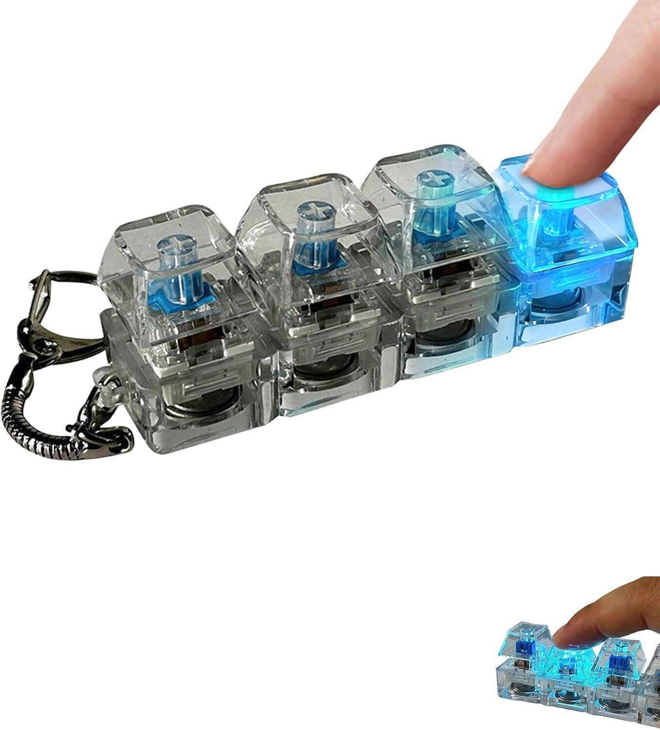 Krishna fashion Mechanical Click Mini Keyboard Keychain Fun Fidget Stress Relief Toy Key Chain