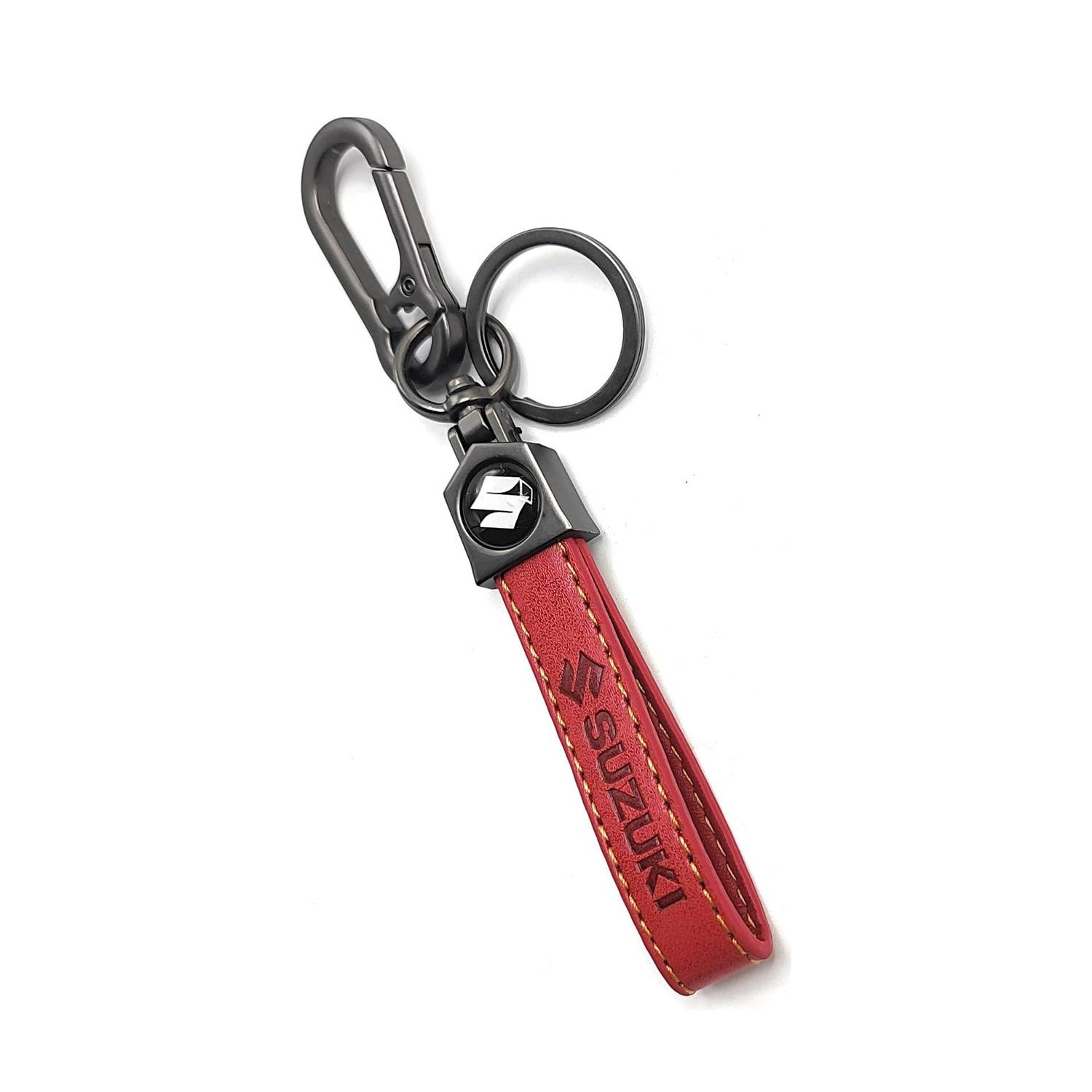 Jdp Novelty New Leather Keychain for suzuki Car with Metalic Hook. Stylish Leather Key Chain