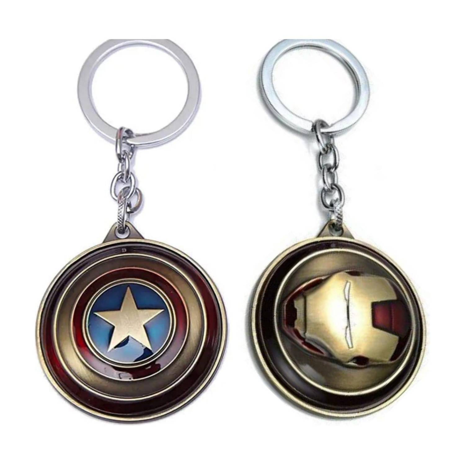 FLAMBE Captain America & Ironman Rotating Keychain - Image 1